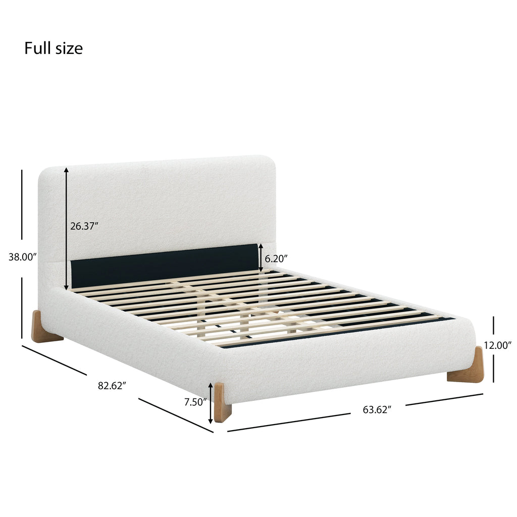 Elegant Boucle Upholstered Bed