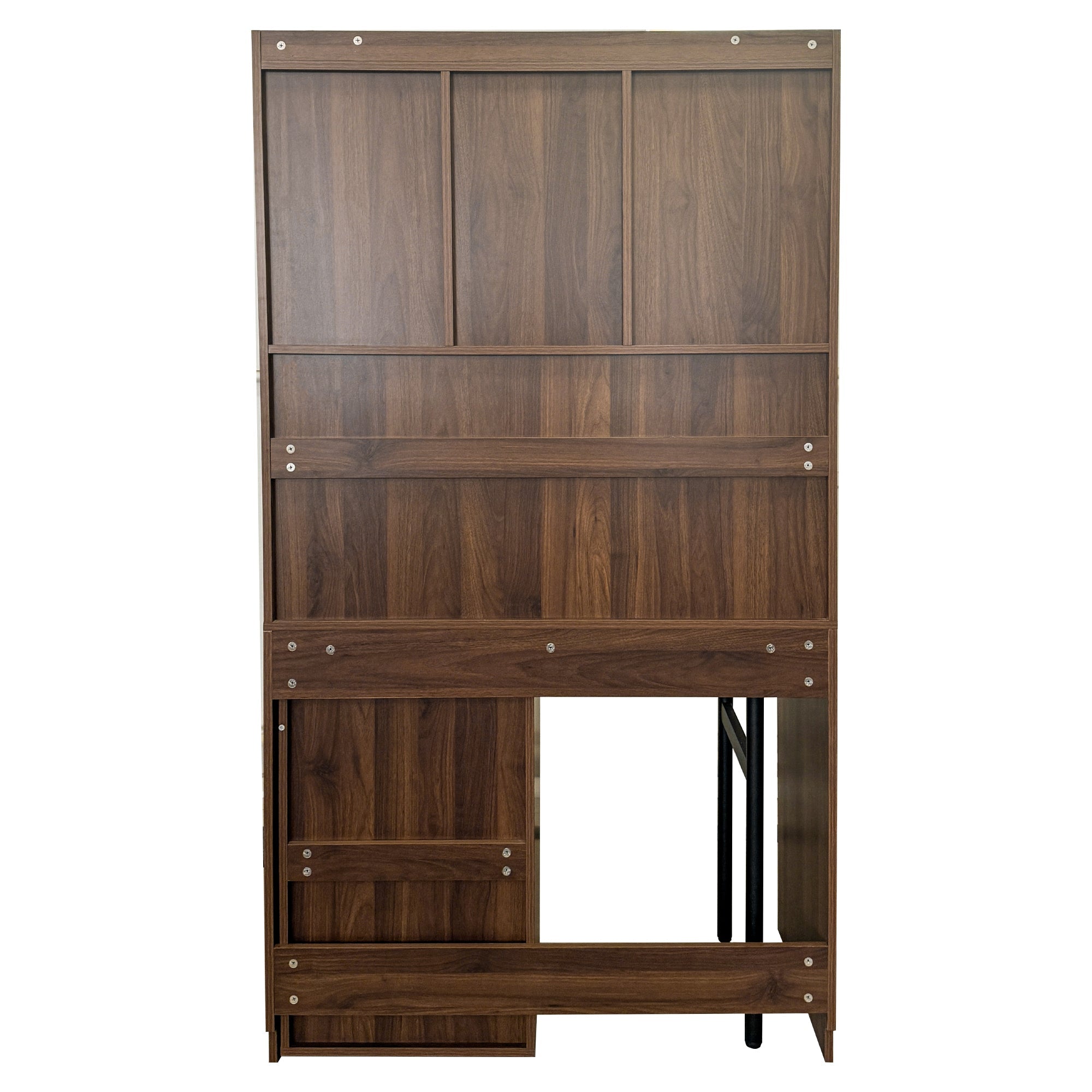 90 Degree Rotating Desktop Computer Desk with Glass Door for Home Office