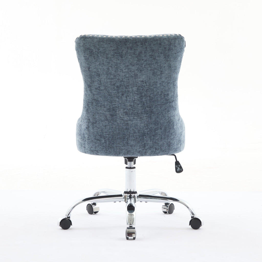Modern Chenille Upholstered Tufted Button Home Office Chair
