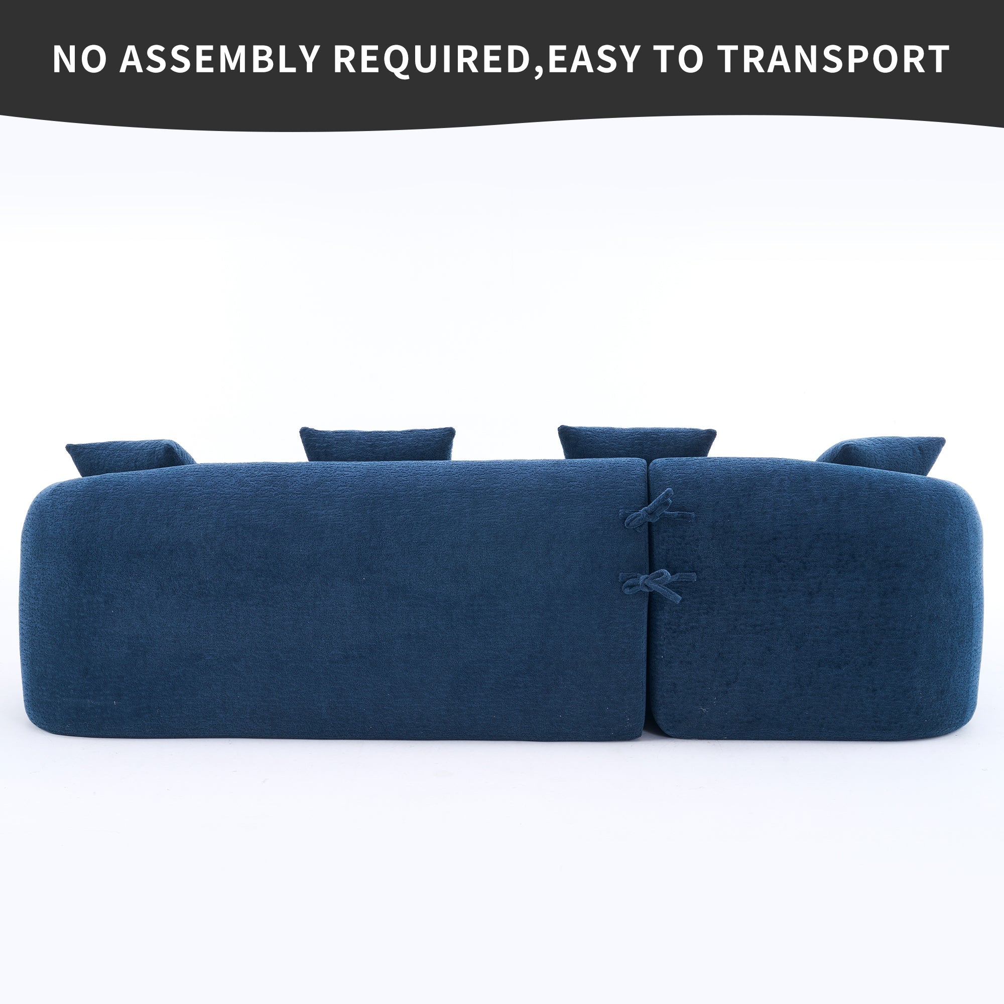 Boneless L-Shape Sectional Sofa with Curved Chaise