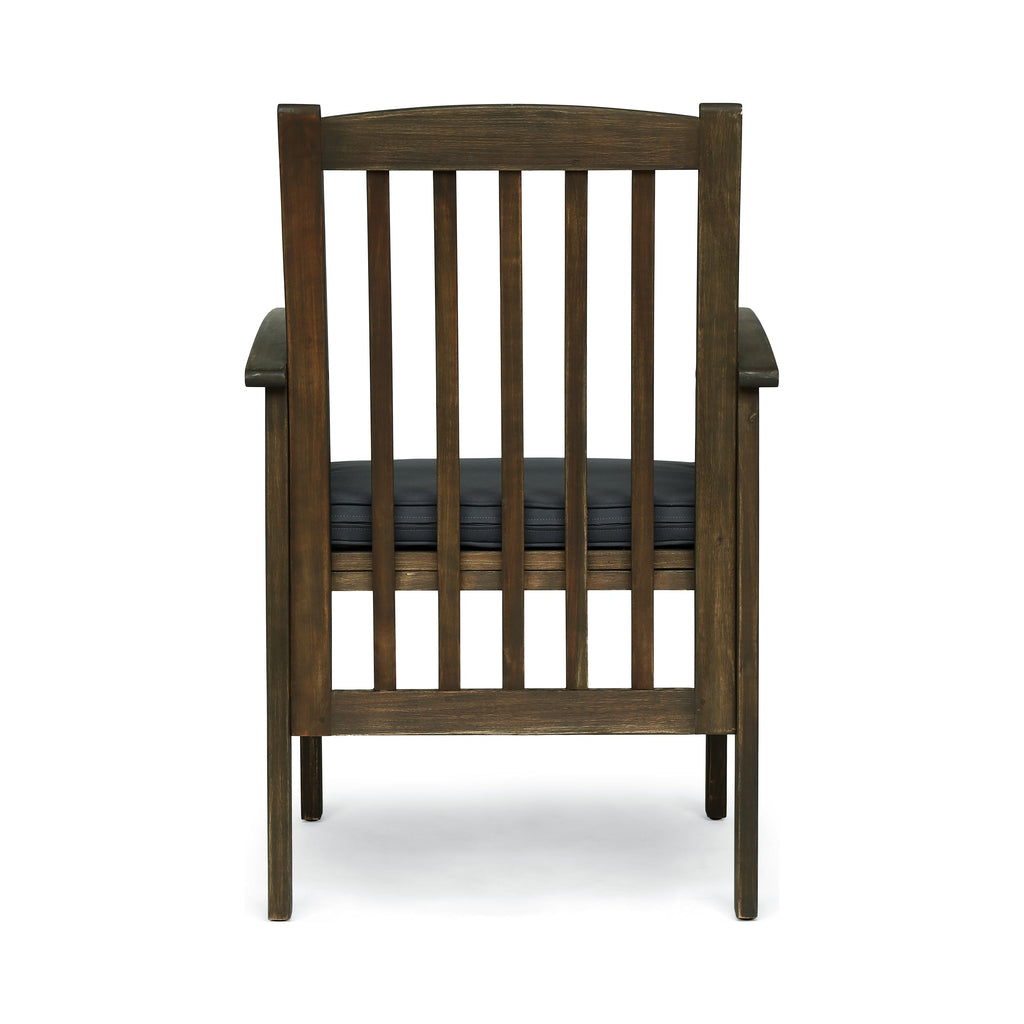 Outdoor 2PCS Acacia Wood Dining Chair Set with Cushions