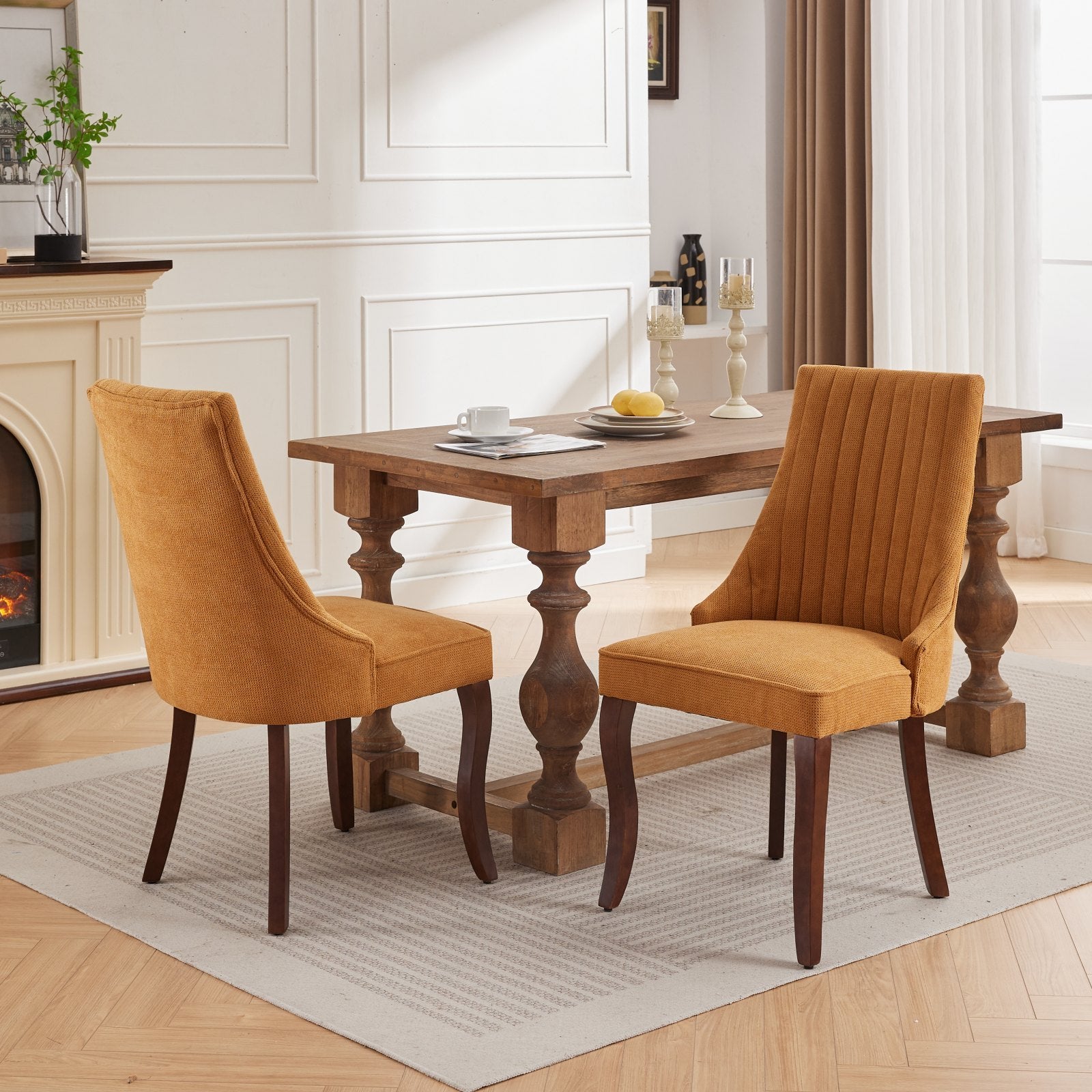 Rayon Cloth Flocking Velvet/Linen Dining Chairs (Set of 2)