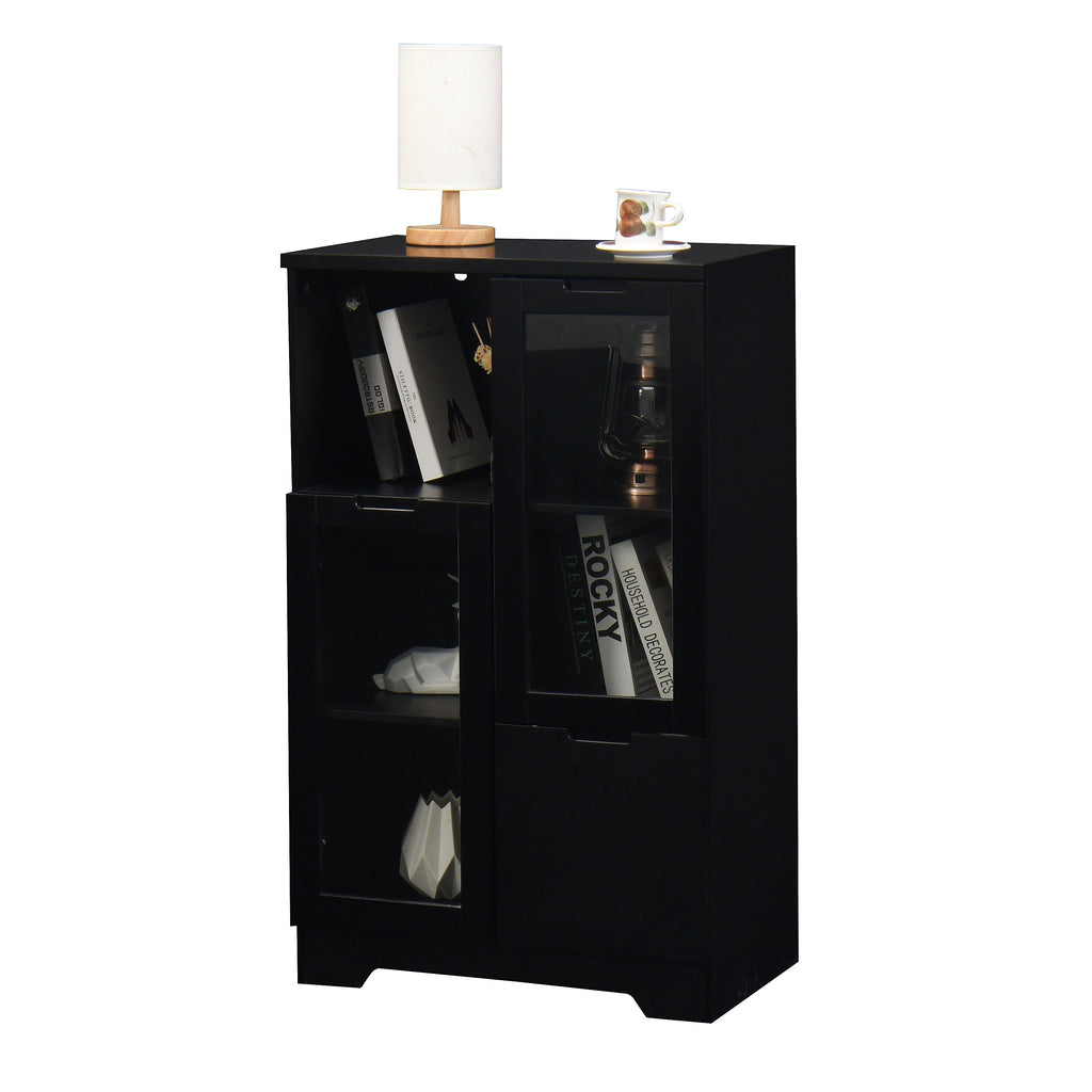 Modern MDF Painted Cabinet with Glass Doors and Drawer