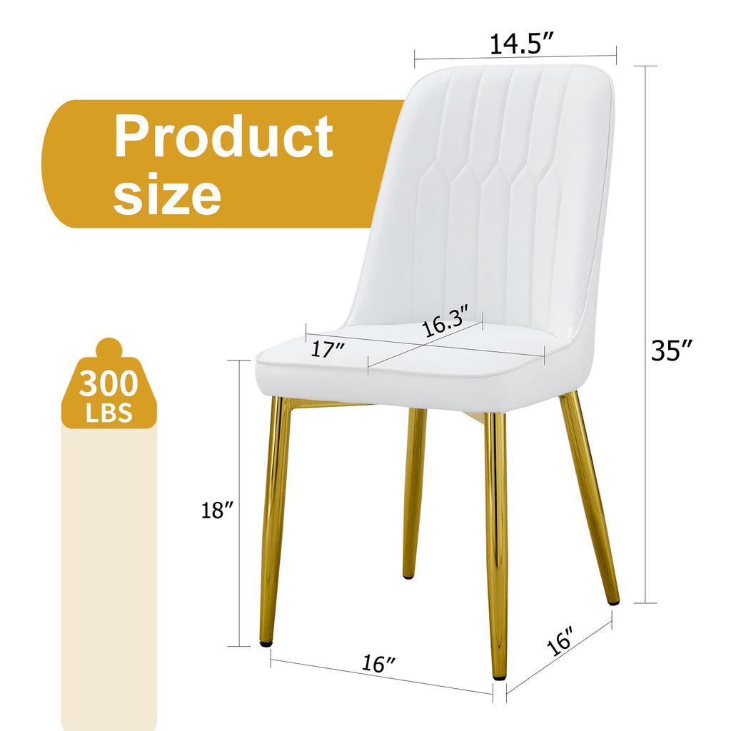 Modern Dining Chairs with Sleek PU leather Backrest (Set of 2)