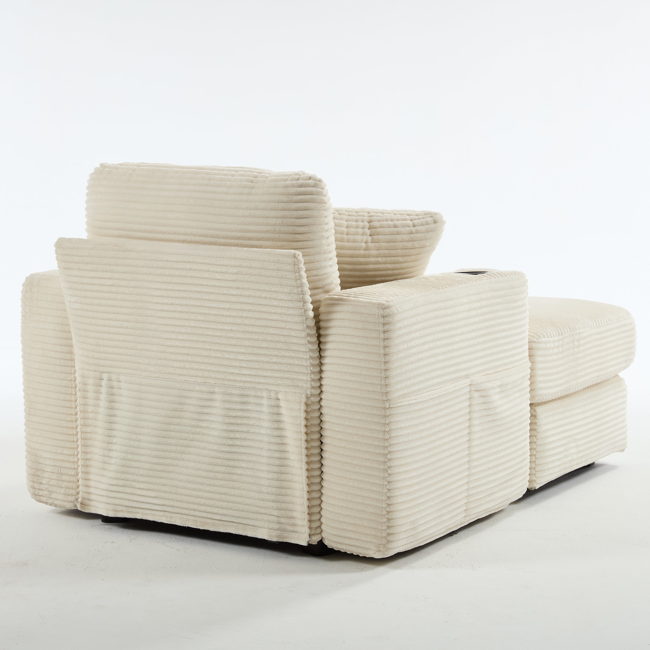 Corduroy Upholstered Chaise Lounge Sofa
