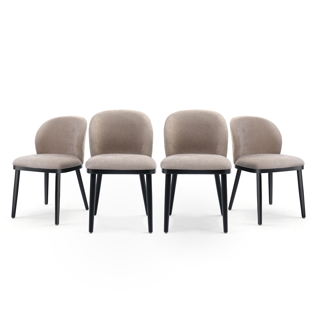 Firmoz Modern Armless Dining Chairs with Solid Wood Frame & Chenille Upholstery