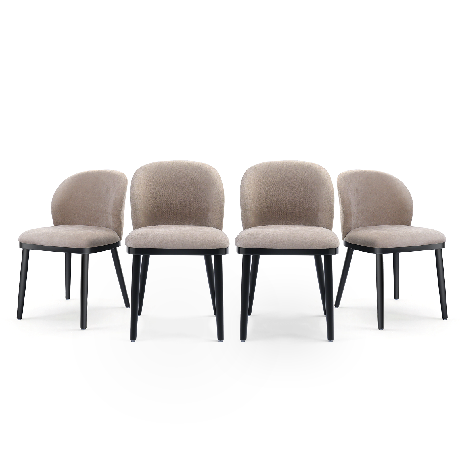 Firmoz Modern Armless Dining Chairs with Solid Wood Frame & Chenille Upholstery