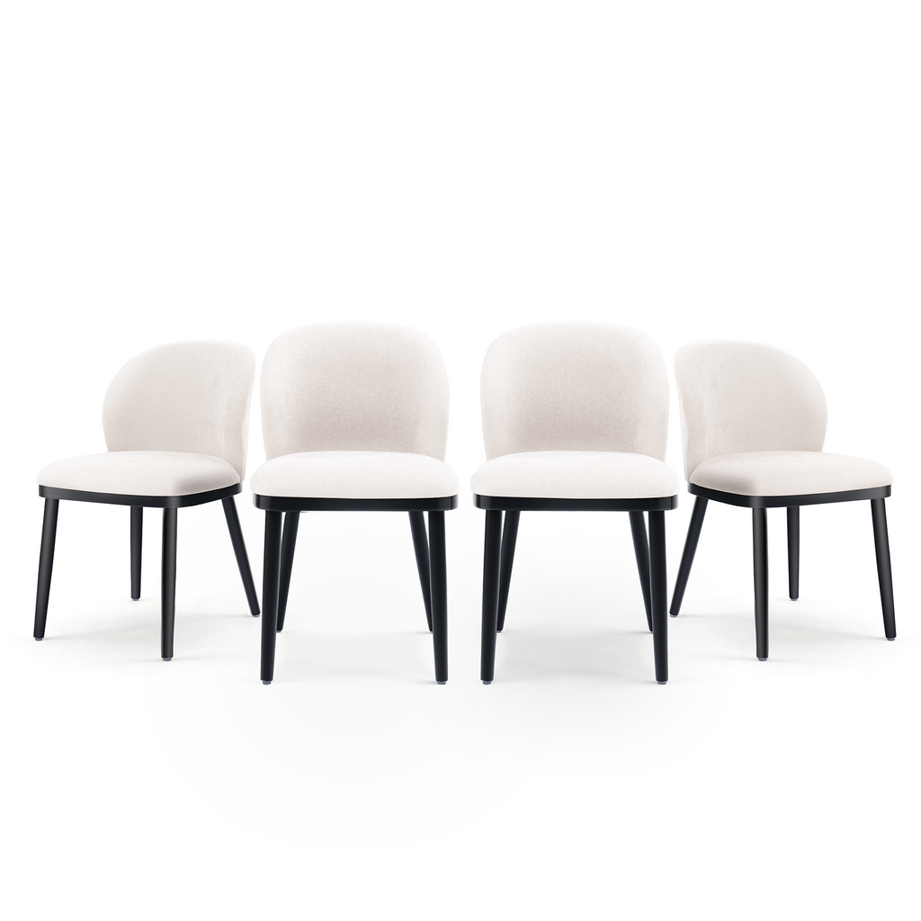 Firmoz Modern Armless Dining Chairs with Solid Wood Frame & Chenille Upholstery