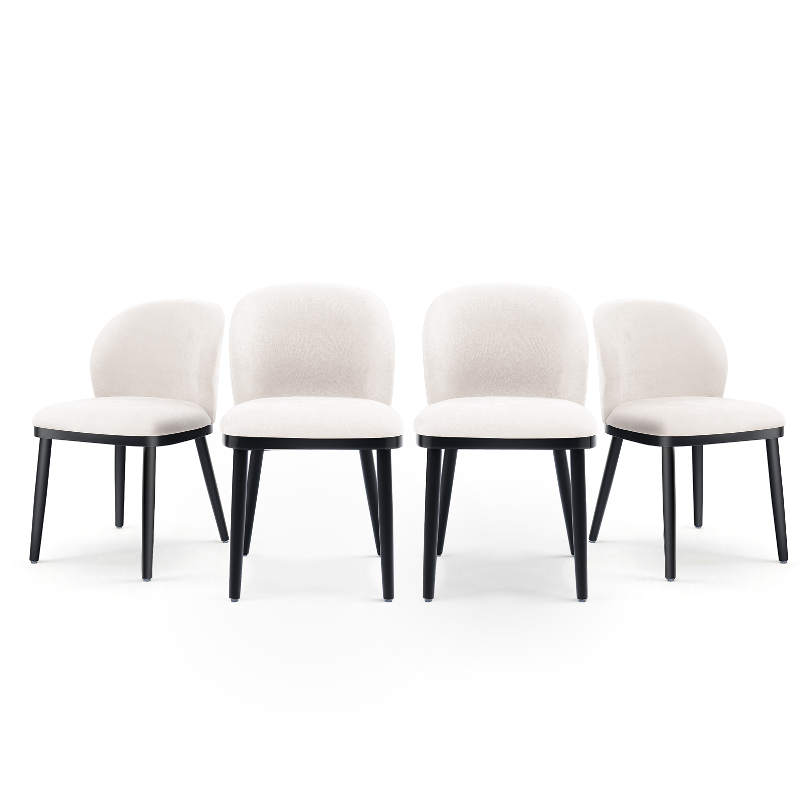 Firmoz Modern Armless Dining Chairs with Solid Wood Frame & Chenille Upholstery