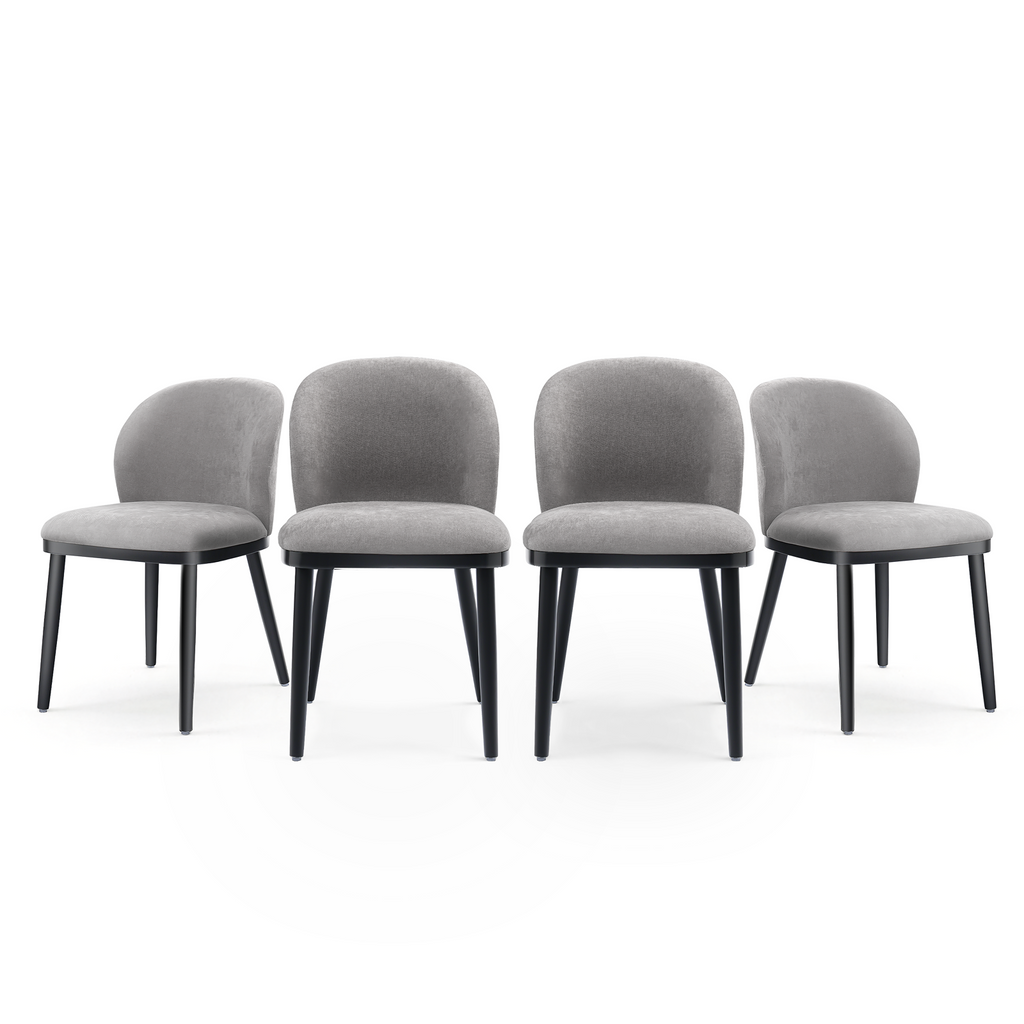 Firmoz Modern Armless Dining Chairs with Solid Wood Frame & Chenille Upholstery