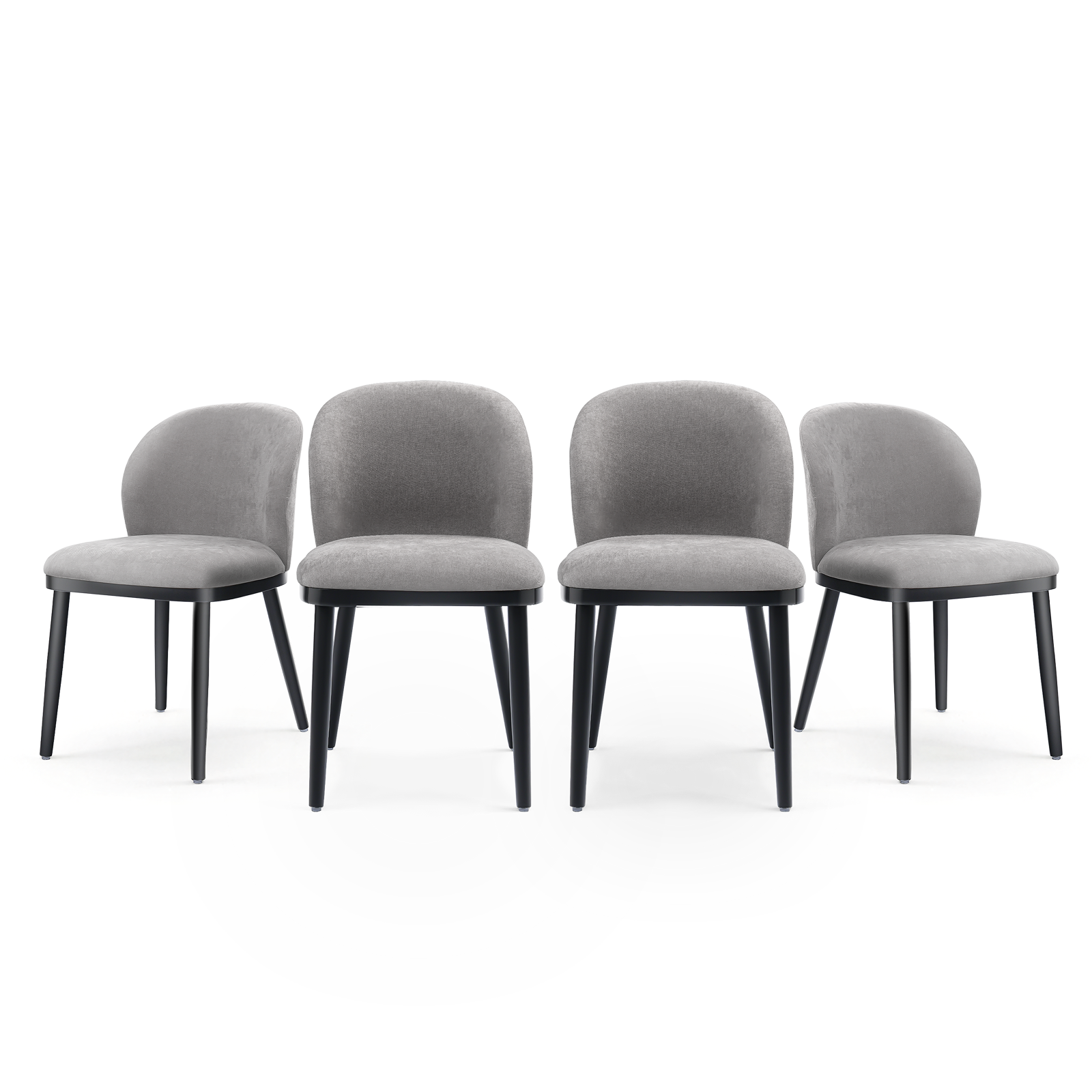 Firmoz Modern Armless Dining Chairs with Solid Wood Frame & Chenille Upholstery