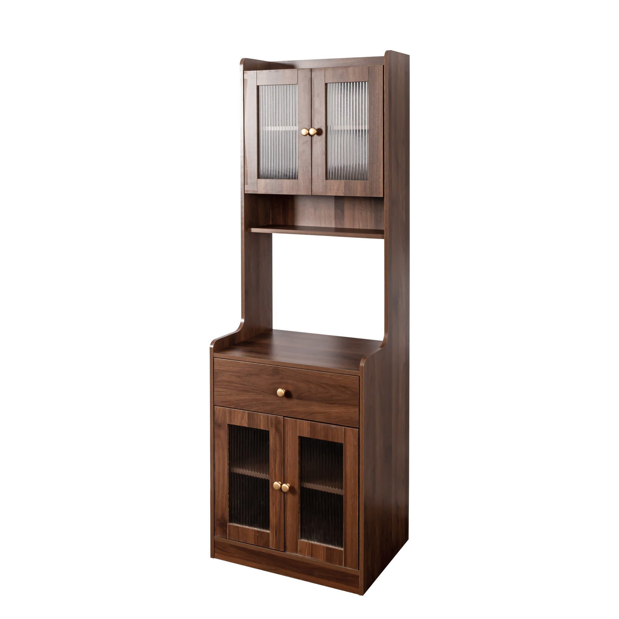 Farmhouse Kitchen Hutch Buffet Cabinet with Microwave Stand