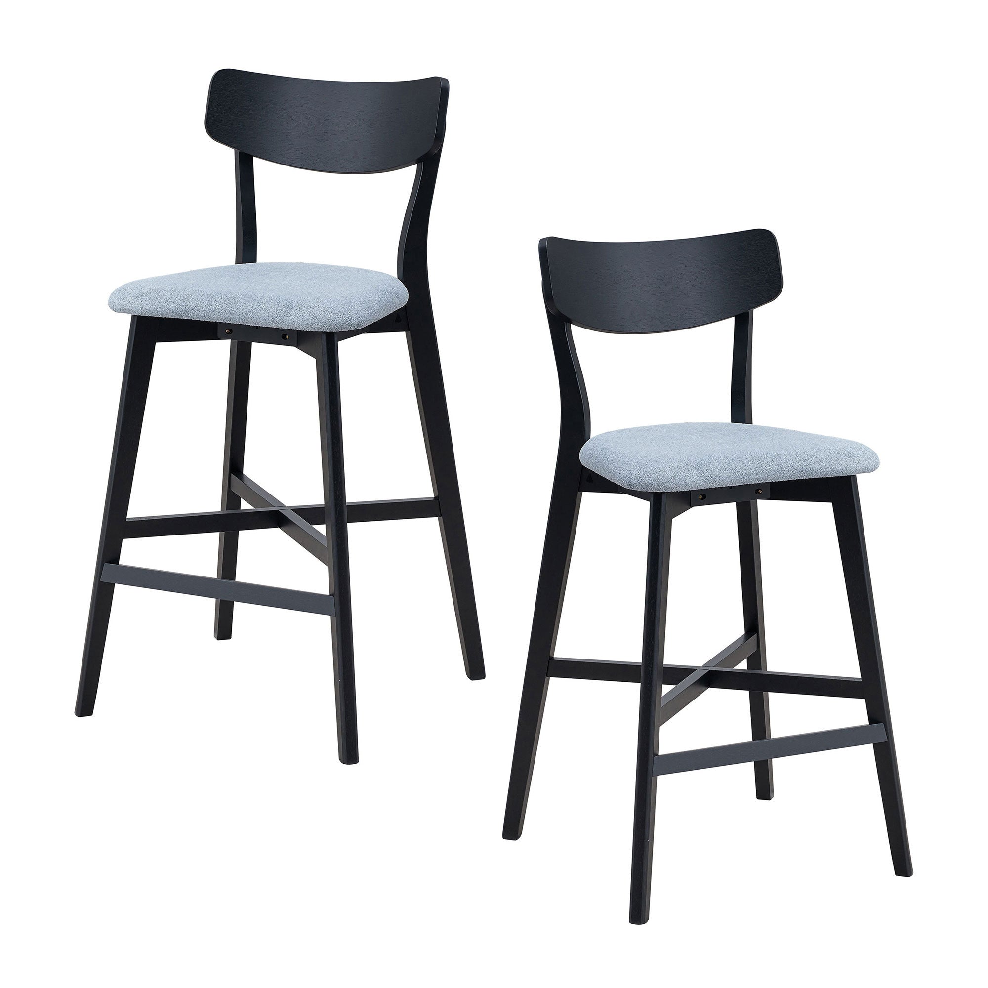 Modern Wooden Bar Chairs (Set of 2)