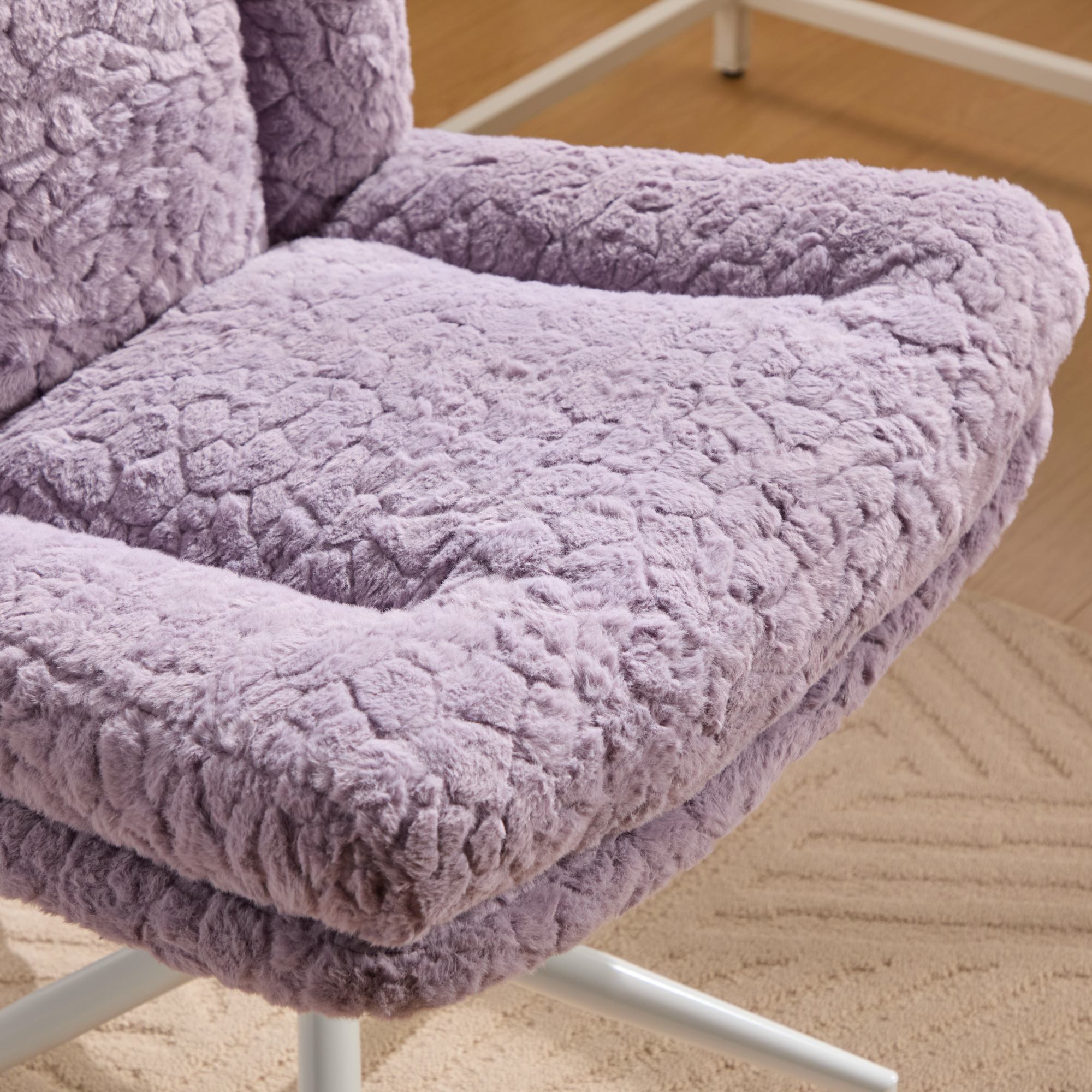 W26.4 inch Wider Artificial Rabbit Hair Home Office Chair