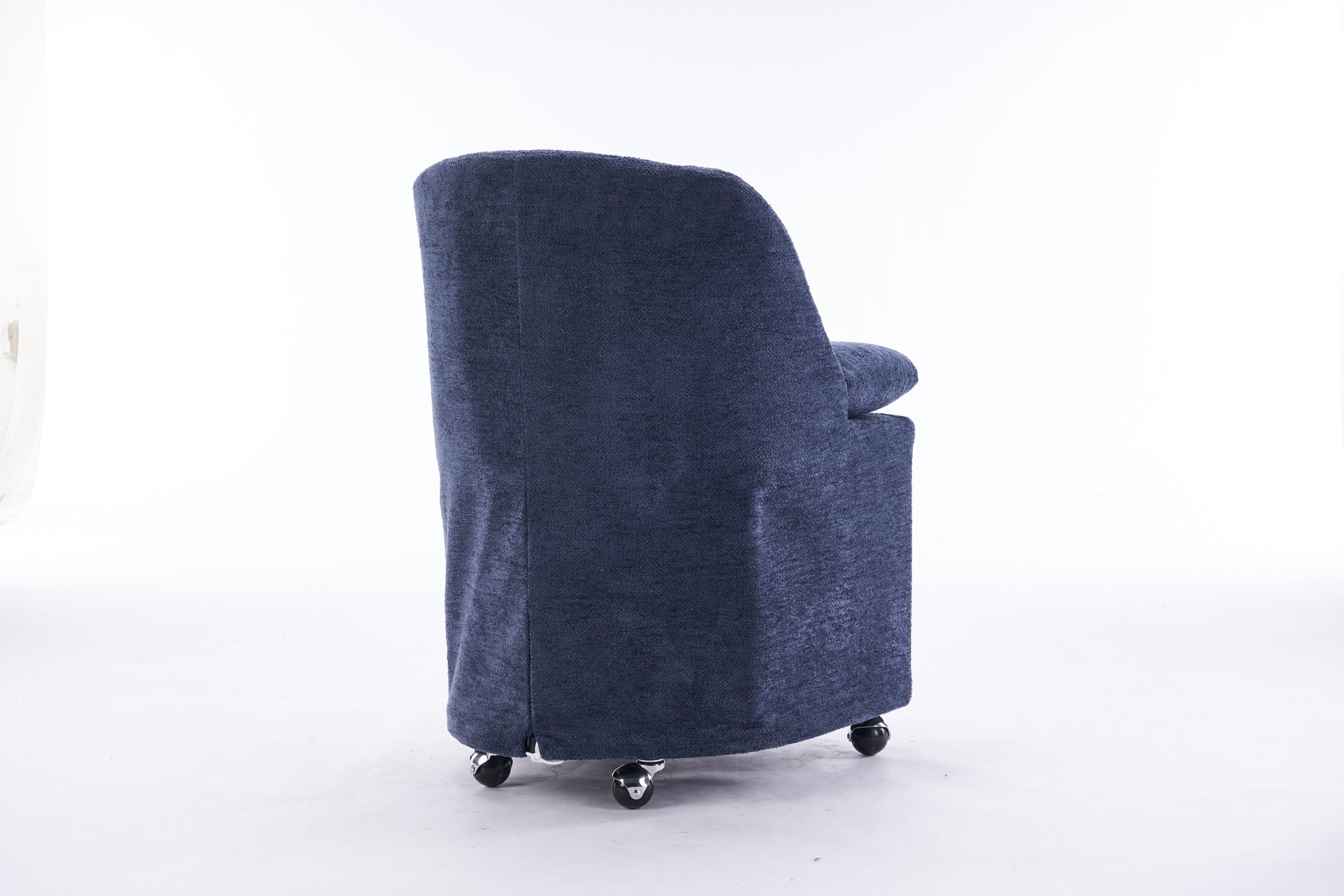 Chenille Fabric Dining Chairs with Universal Wheels