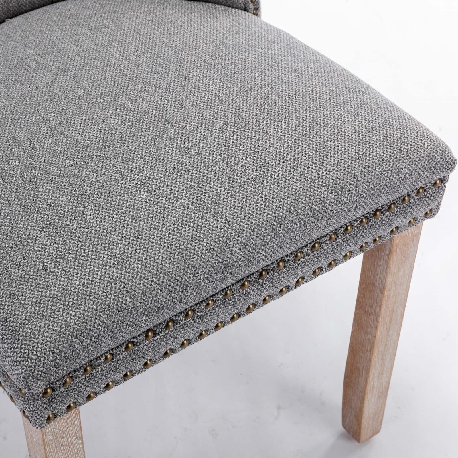 Linen Contemporary Tufted Flax Upholstered Dining Chairs (Set of 2)