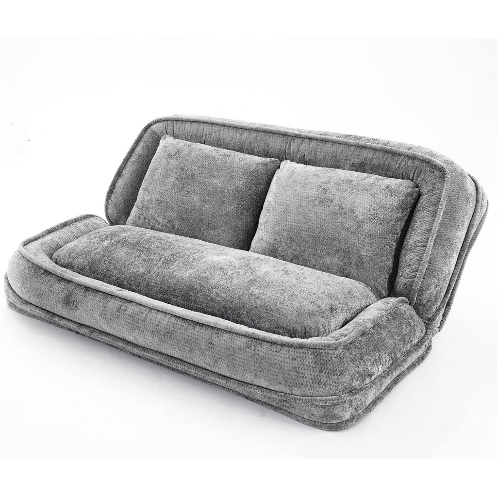 2-in-1 Extra Large Chenille Floor Couch Loveseat for Humans & Dogs