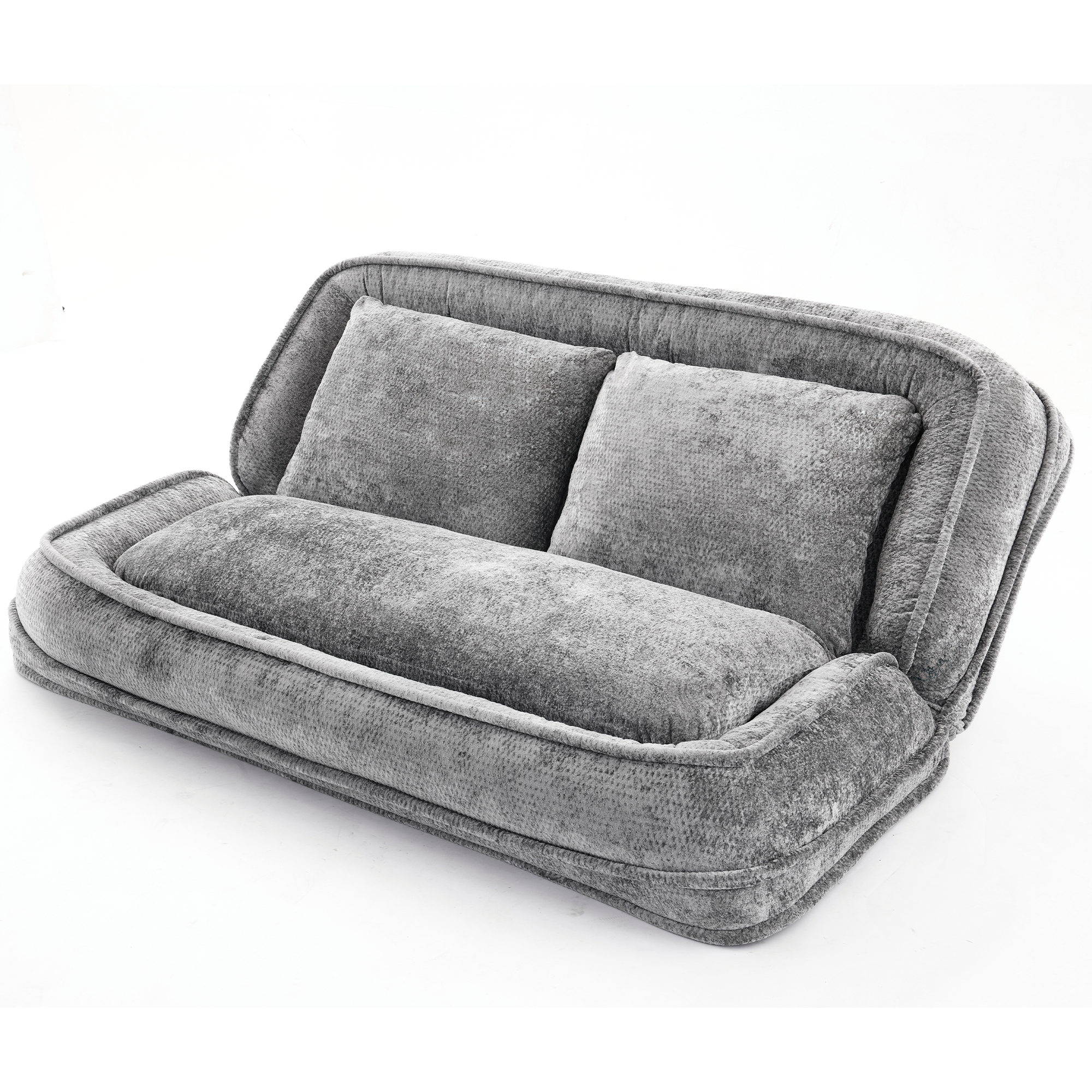 2-in-1 Extra Large Chenille Floor Couch Loveseat for Humans & Dogs