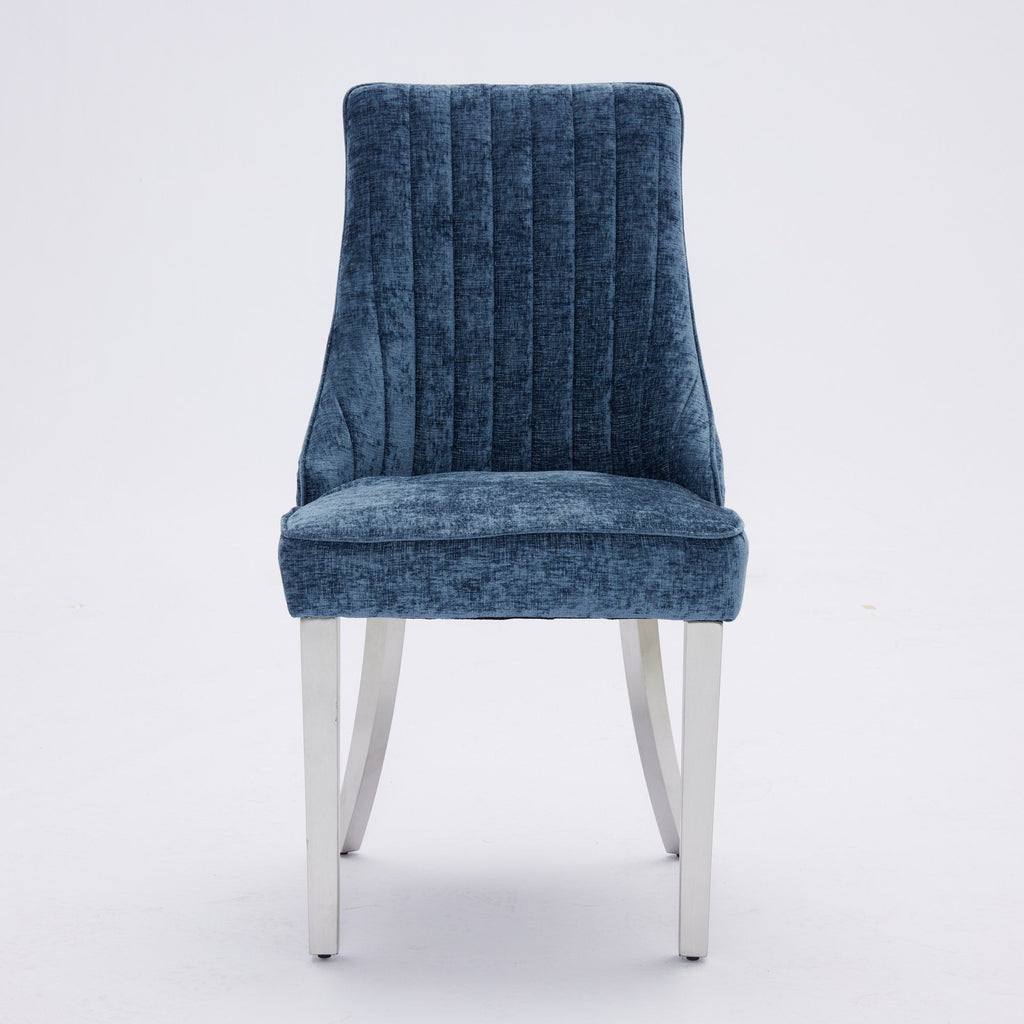Rayon Cloth Flocking Chenille Dining Chairs (Set of 2 )