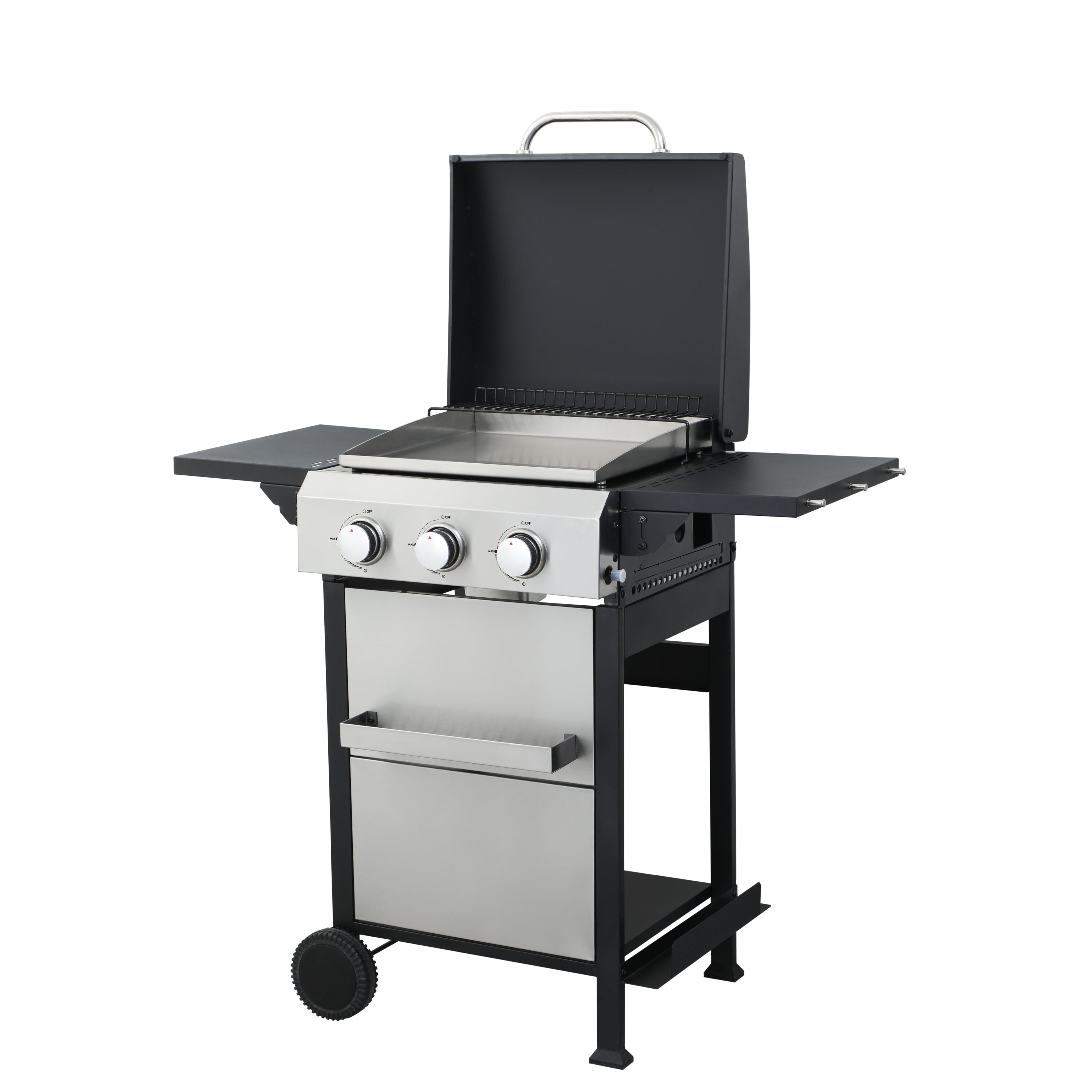 3 Burner Propane Gas BBQ Grill 36900BTU Stainless Steel Cooking Surface Foldable Table