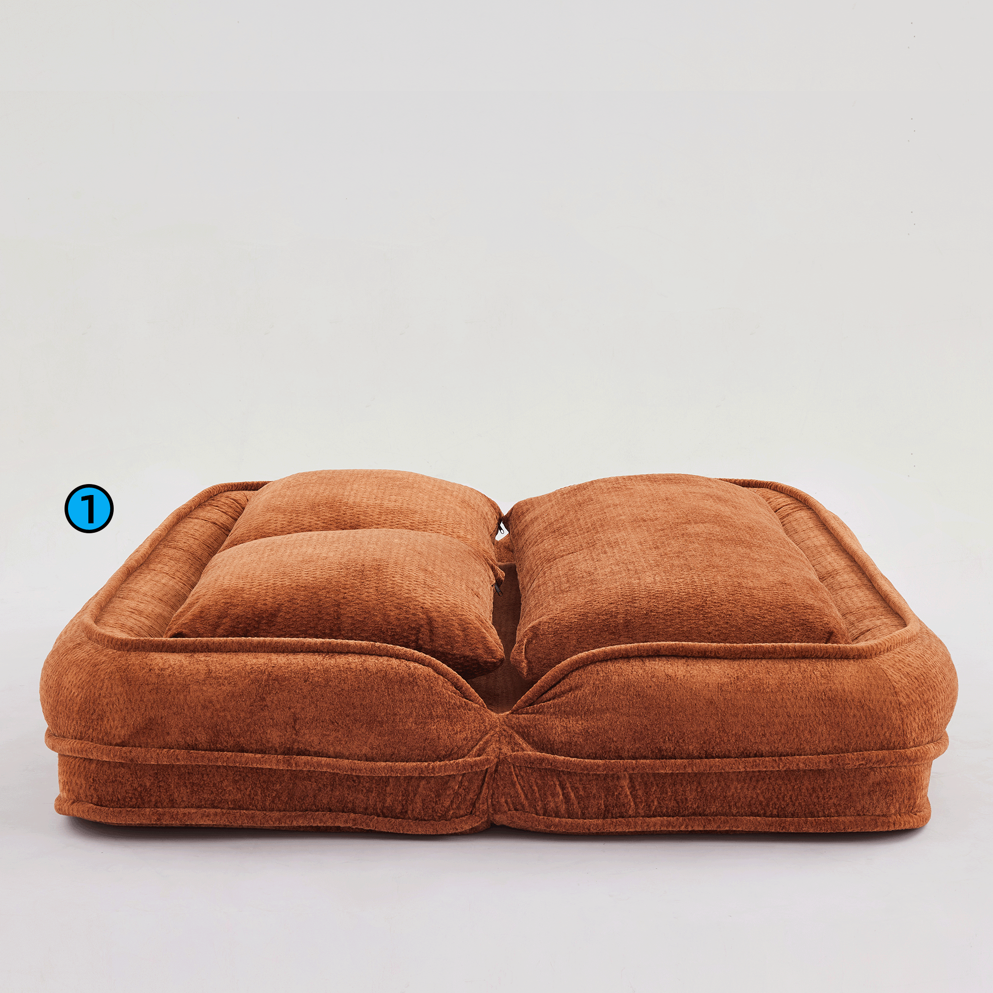 2-in-1 Extra Large Chenille Floor Couch Loveseat for Humans & Dogs