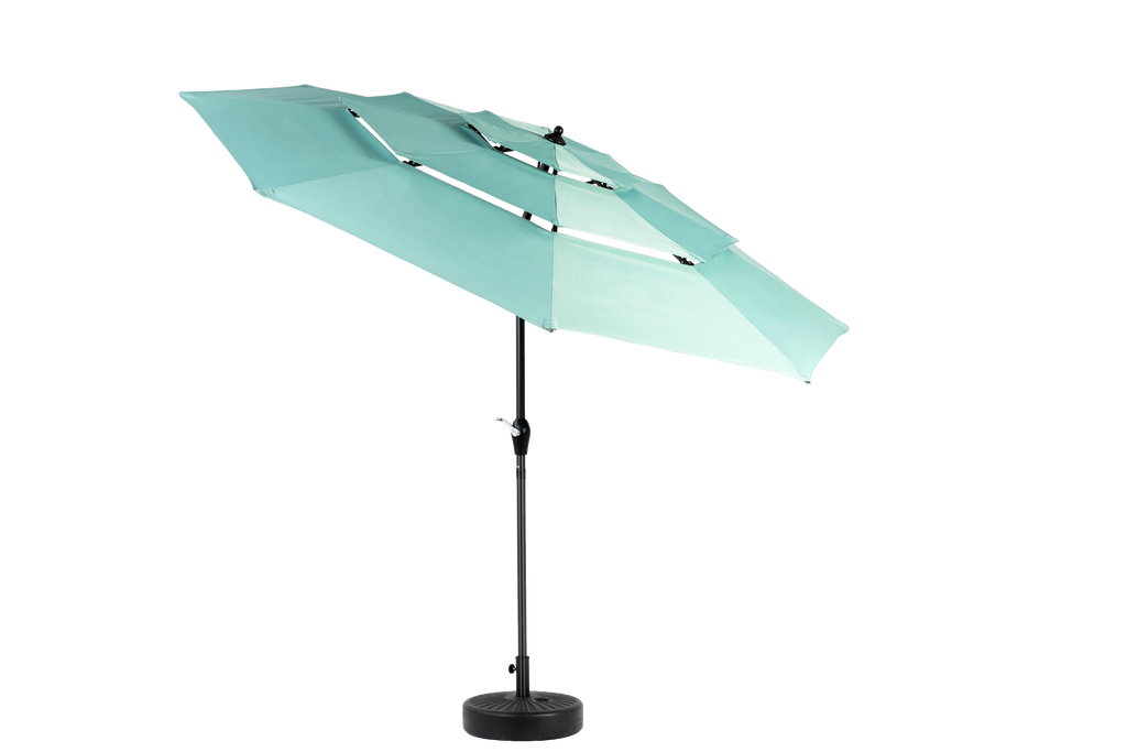 10ft 3-Tier Aluminium Patio Umbrella with Auto-Tilt (No Base)