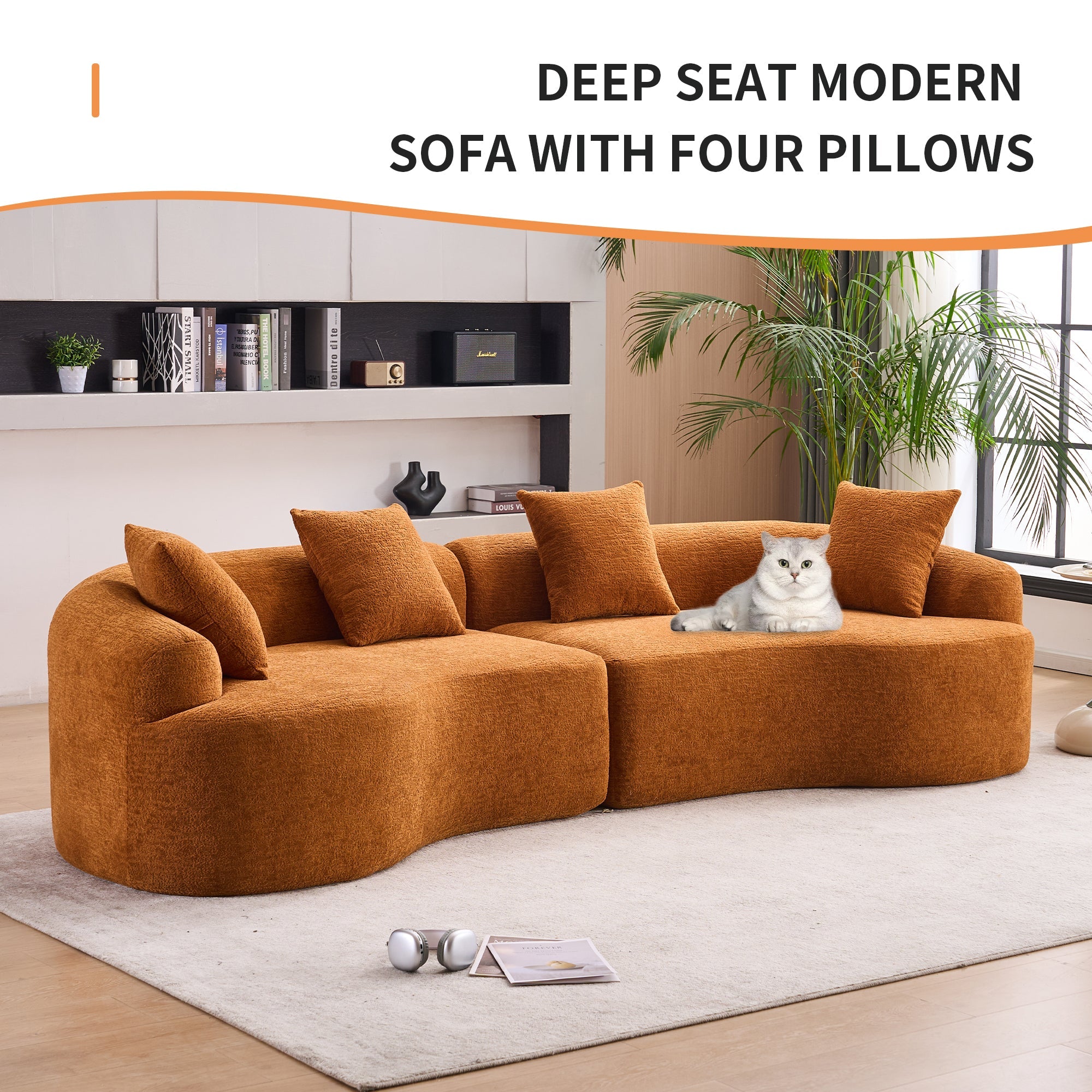 30D High-Density Sponge Sectional Couch for Living Room