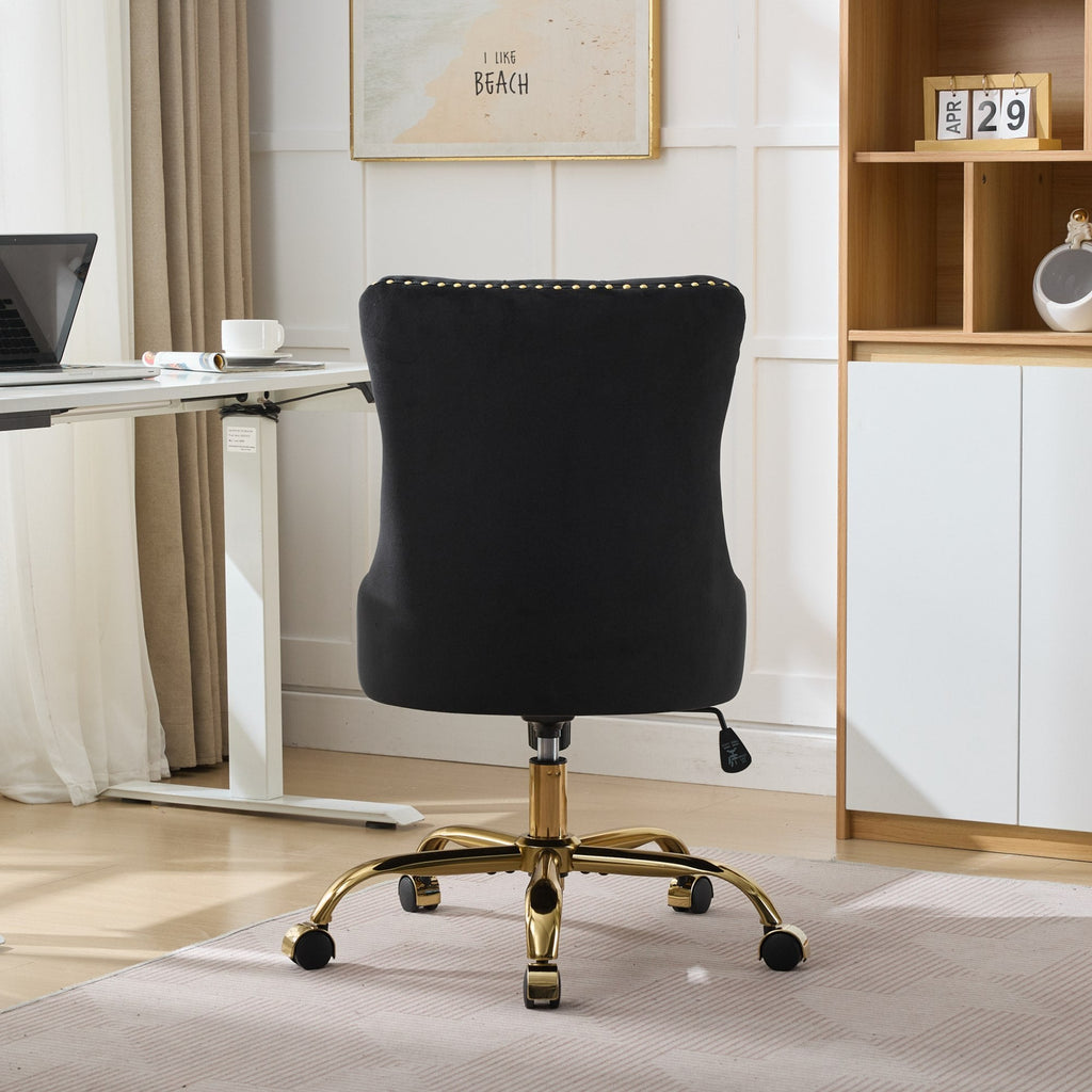 Modern Velvet Upholstered Tufted Button Home Office Chair