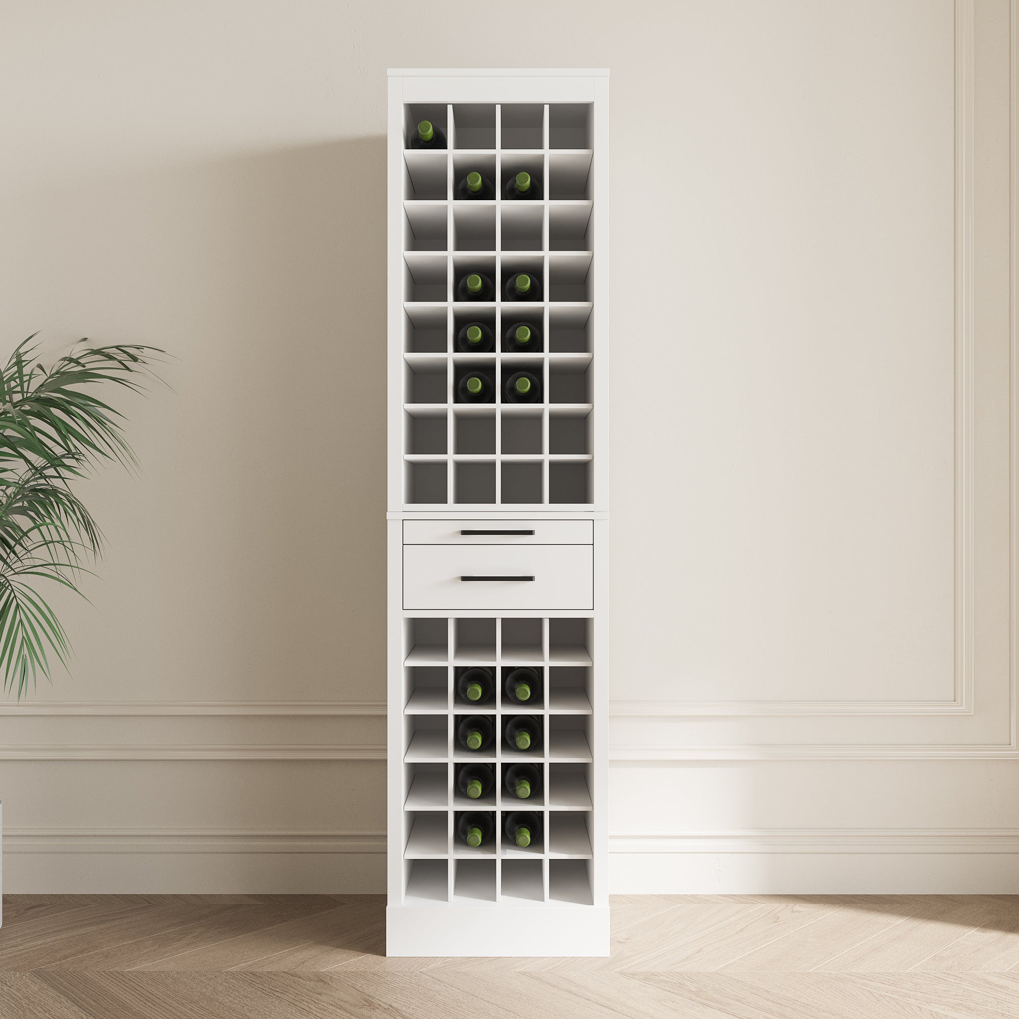 White Modular Wine Buffet Cabinet