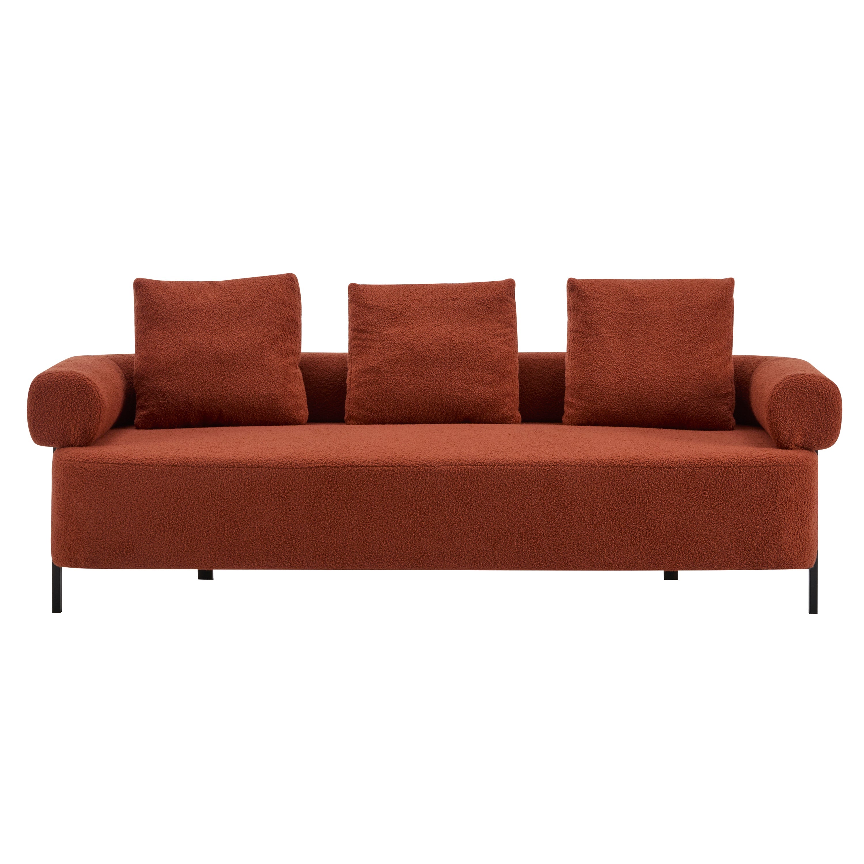 78' Modern Upholstered Sofa with 3 Plush Pillows