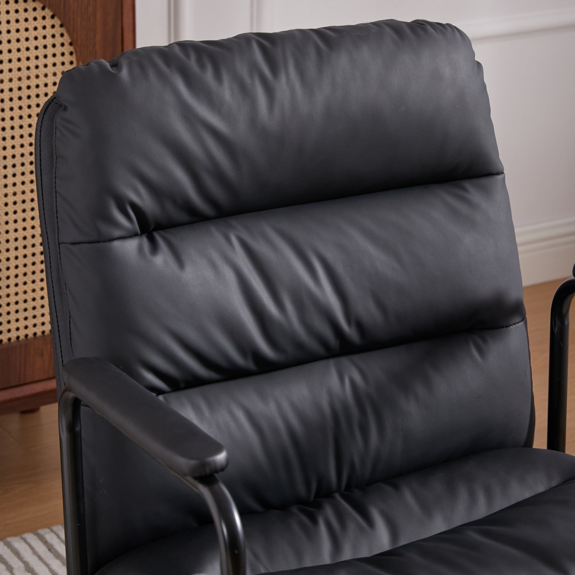 Mid Back Home Office Ergonomic PU Leather Computer Rolling Swivel Chair
