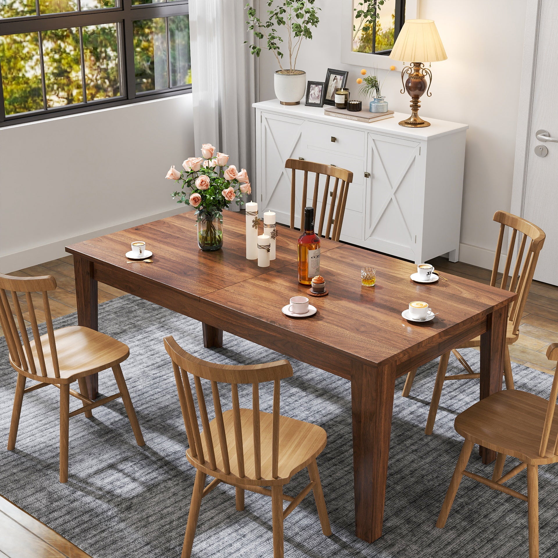106.3 in Large Extendable Dining Table