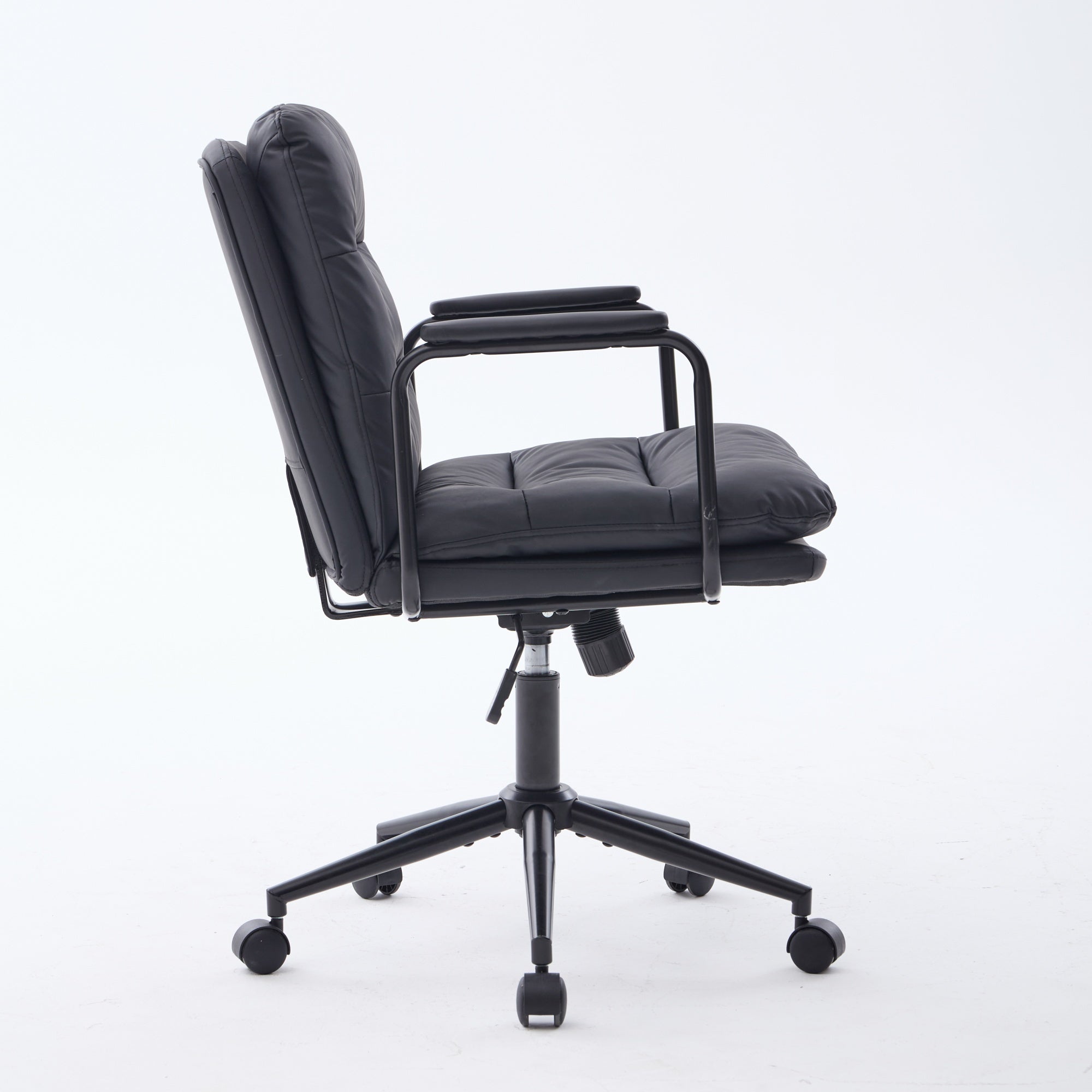 Mid Back Home Office Ergonomic PU Leather Computer Rolling Swivel Chair