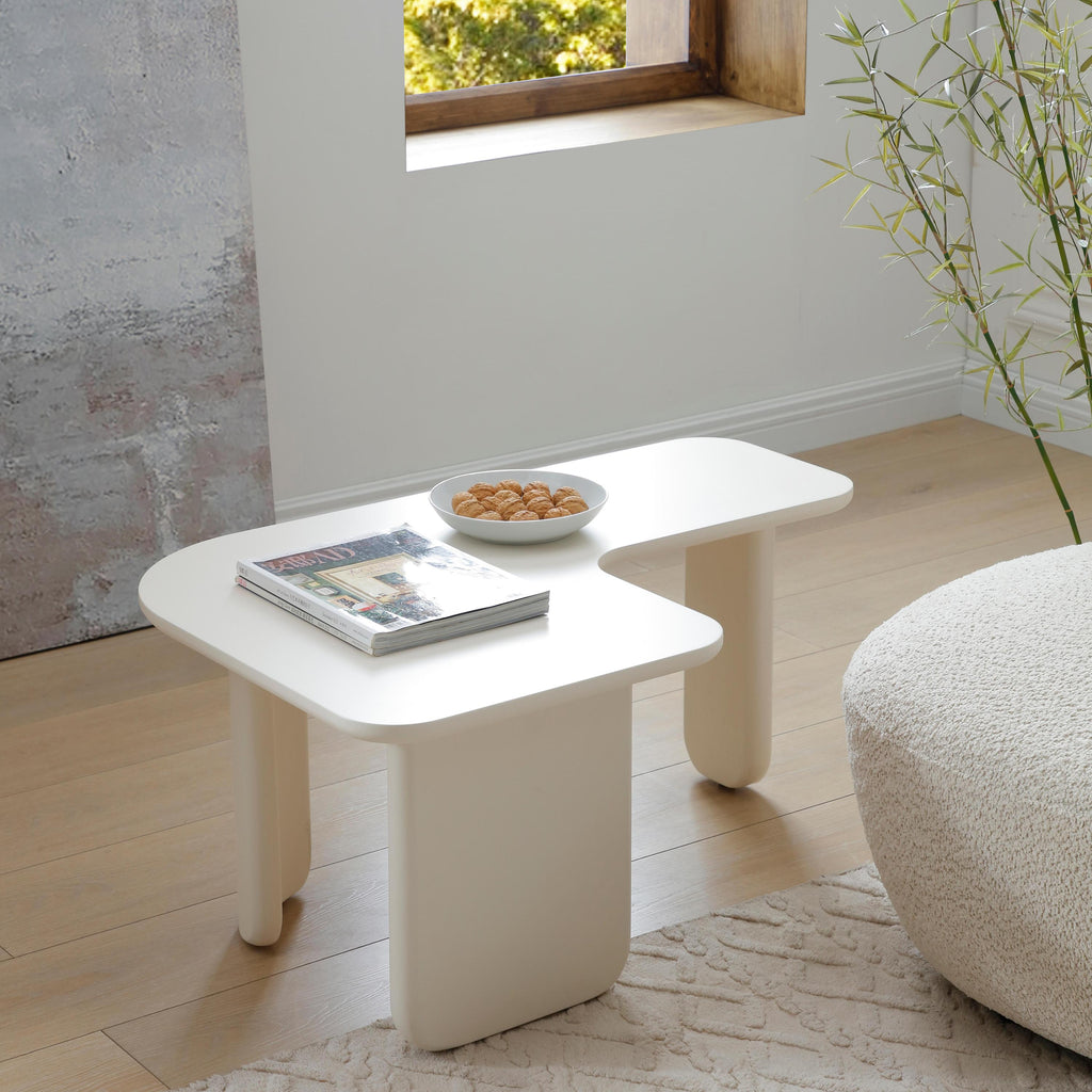 35.43' L-Shape Modern Coffee Table