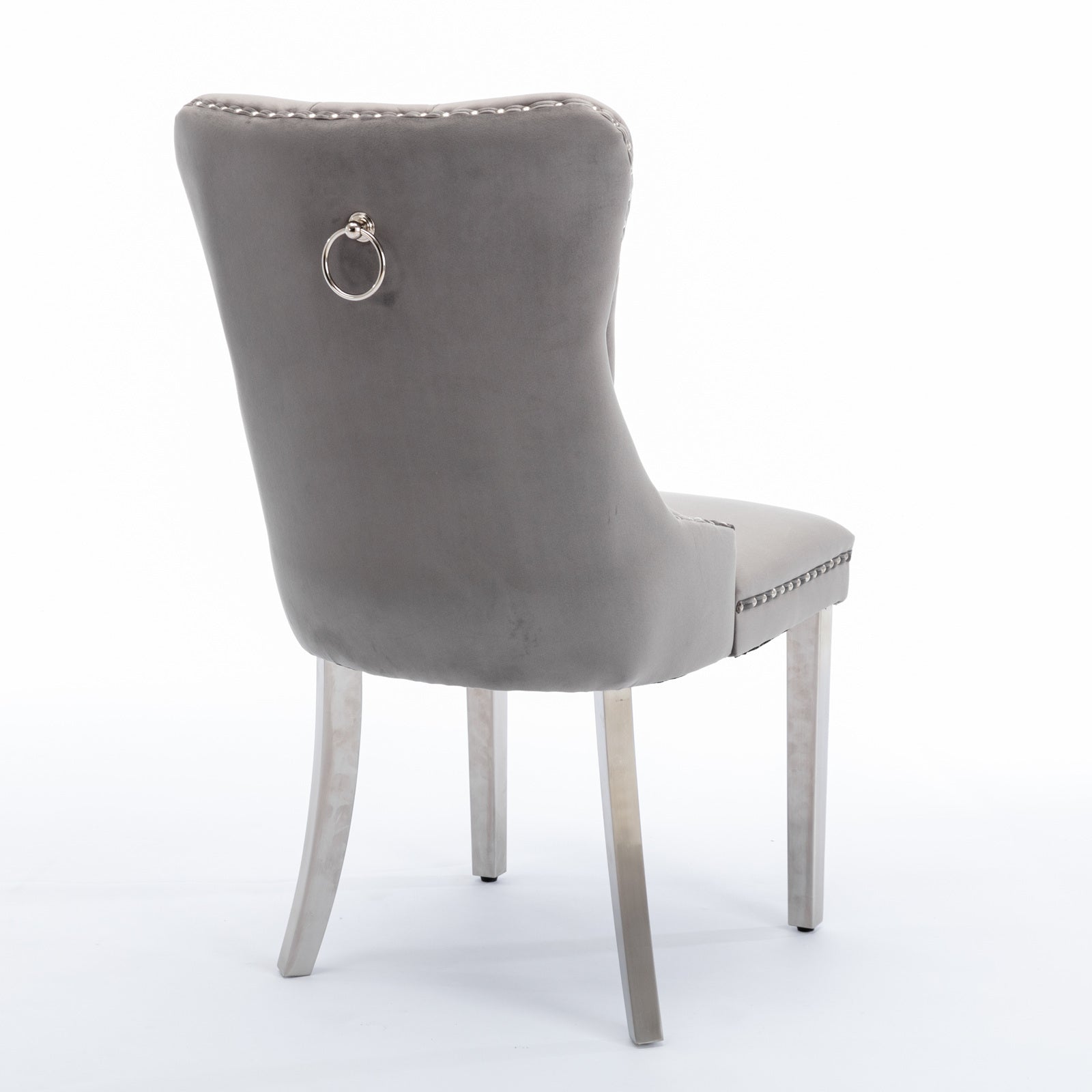 Modern High-end Tufted Solid Wood Velvet Dining Chair(Set of 2)