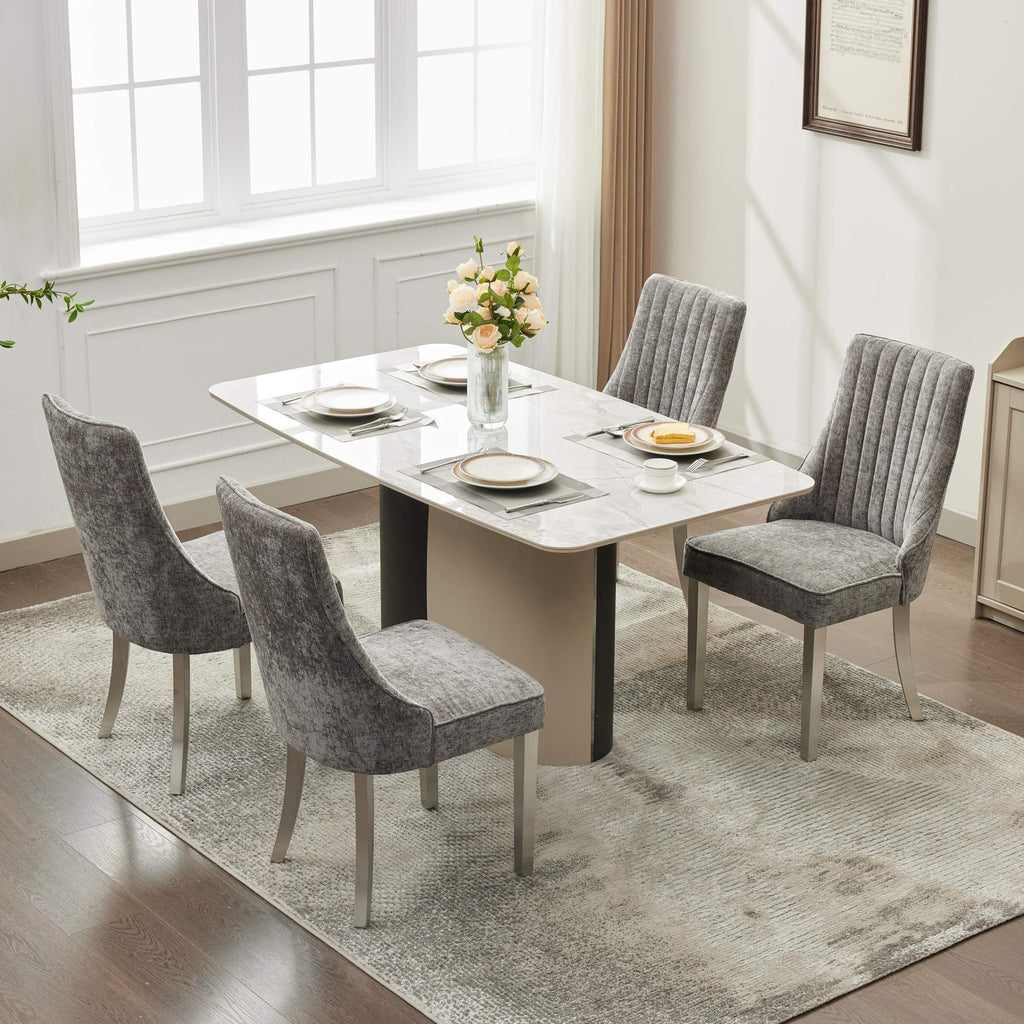 Rayon Cloth Flocking Chenille Dining Chairs (Set of 2 )