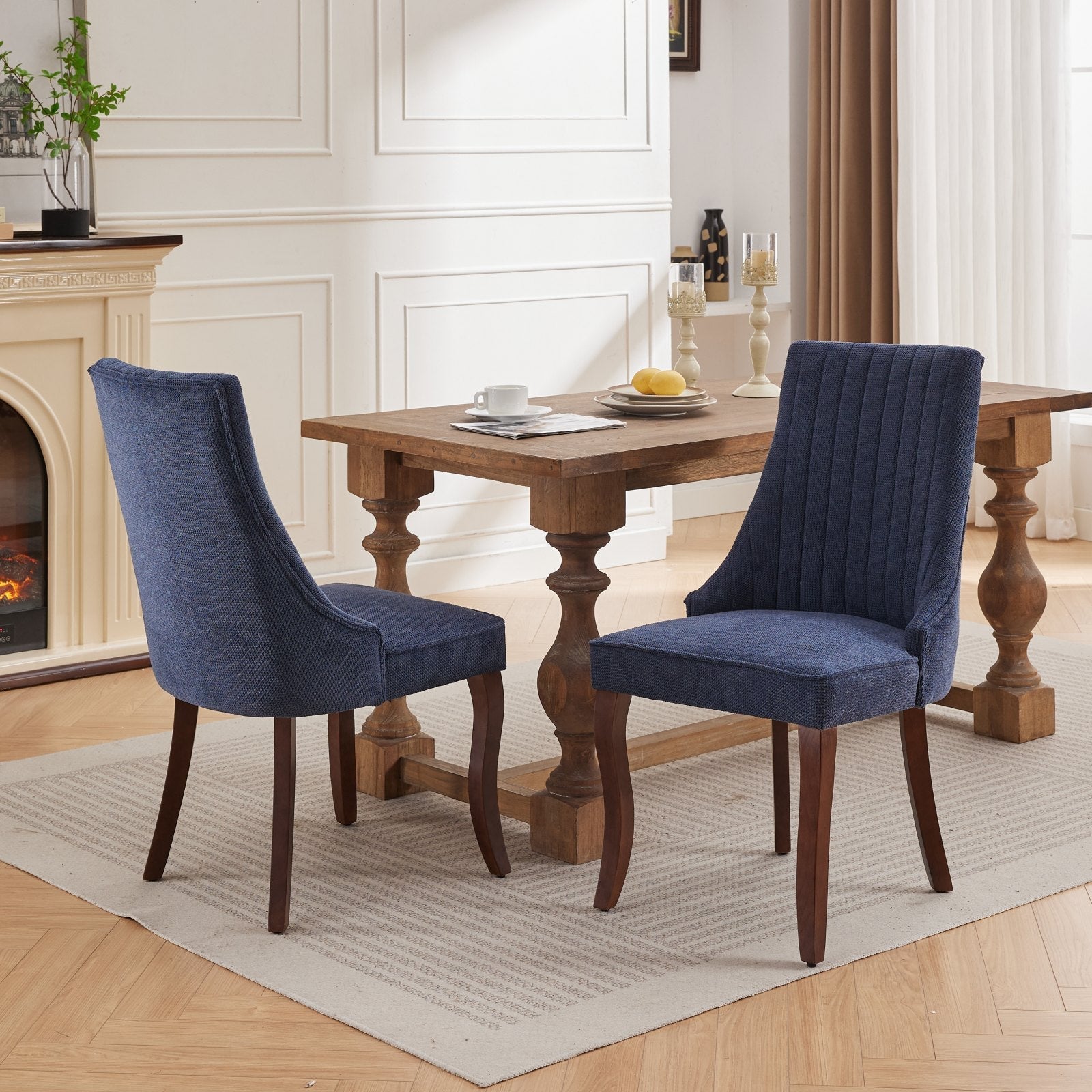 Rayon Cloth Flocking Velvet/Linen Dining Chairs (Set of 2)