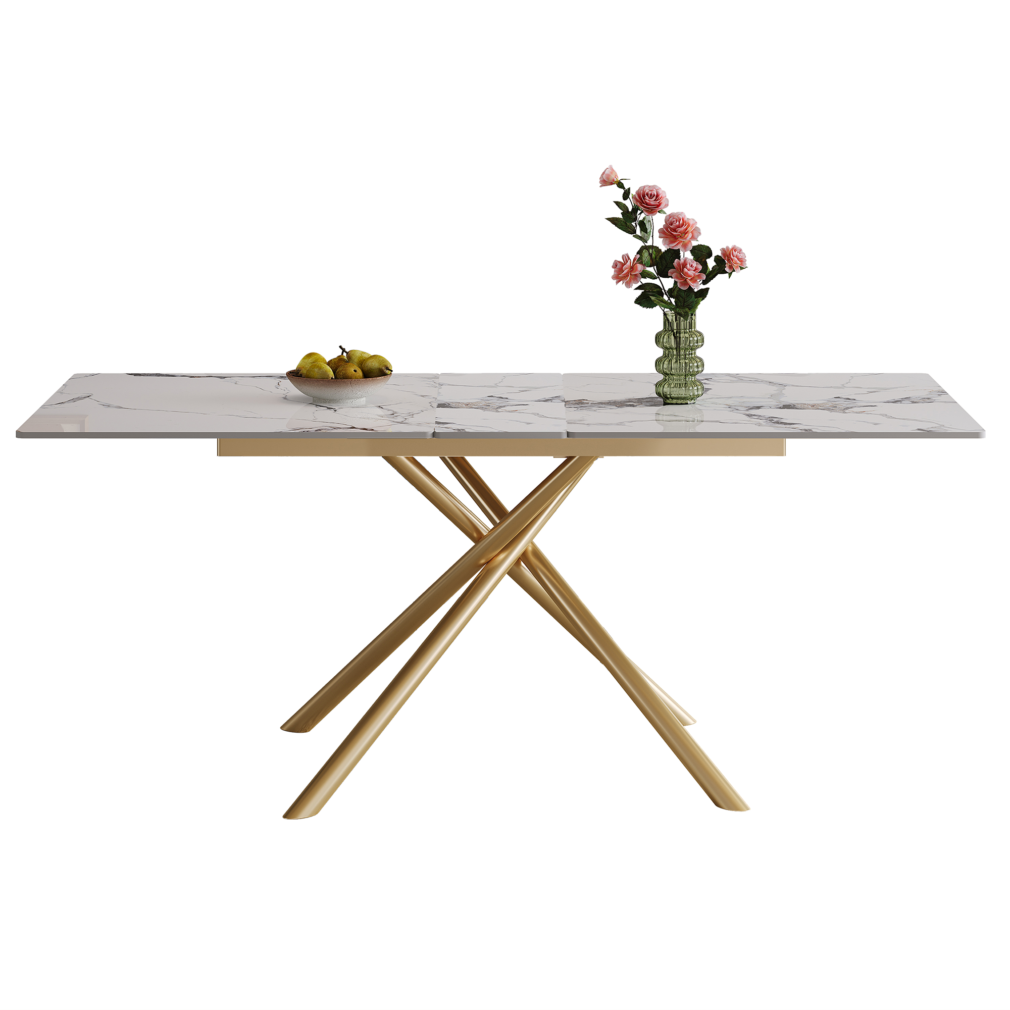 59-inch Modern rectangle Expandable Dining Table