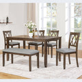 Elegant 6 Pieces Wooden Dining Table Set