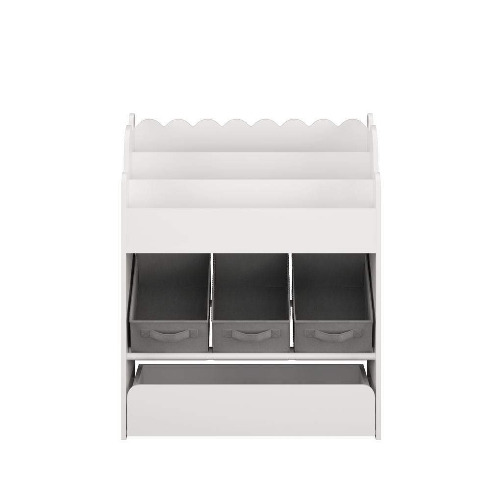 Multi-Functional Kids Wooden Book Organizer for Toddlers