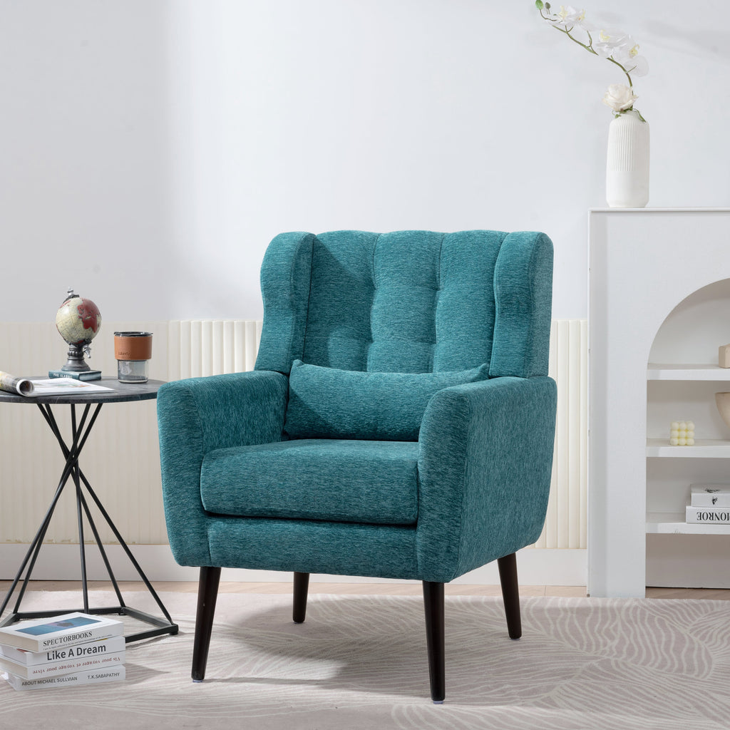Mid-Century Chenille Accent Chair – Comfy Reading Chair with Lounge Style