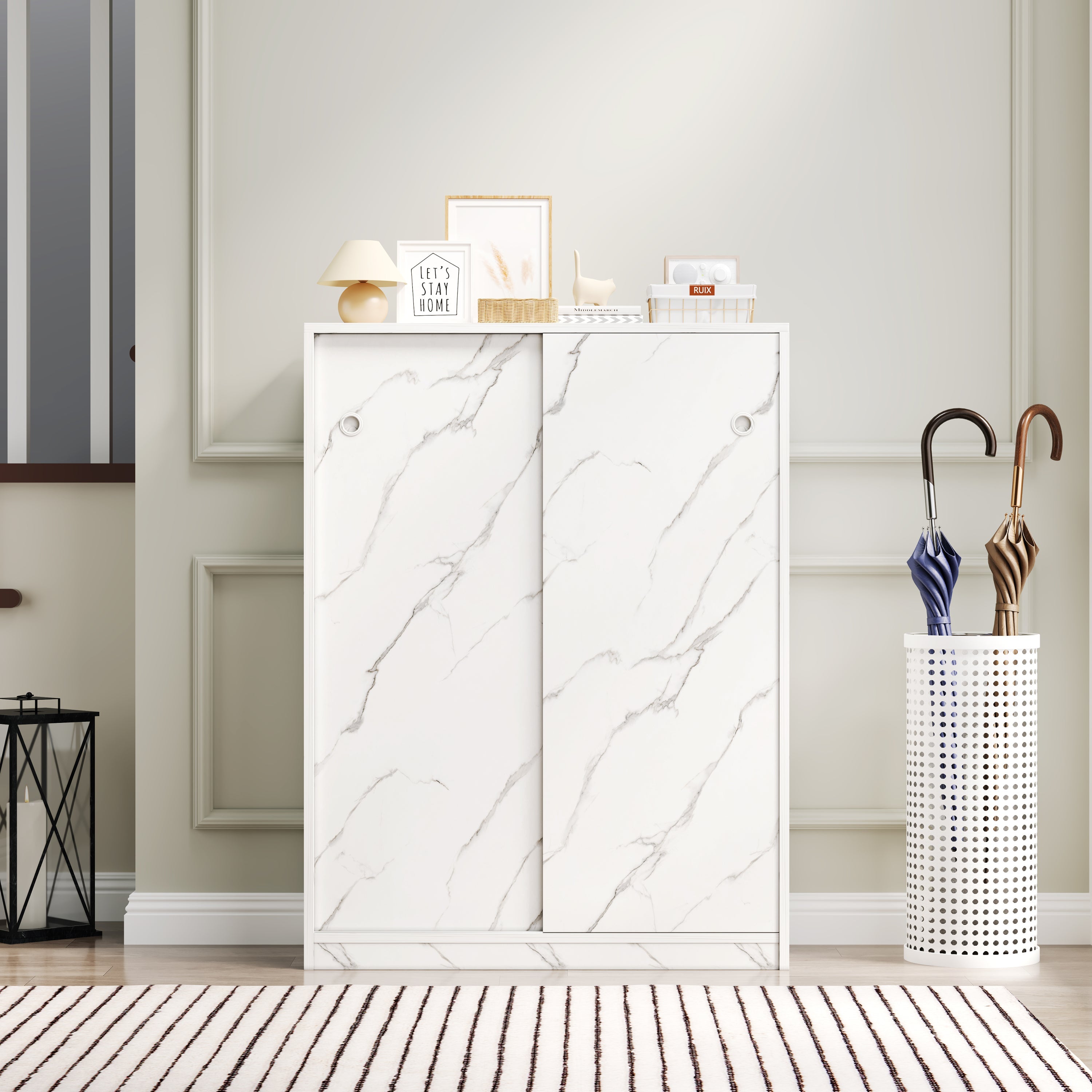 Marble Shoe Cabient with Sliding Door