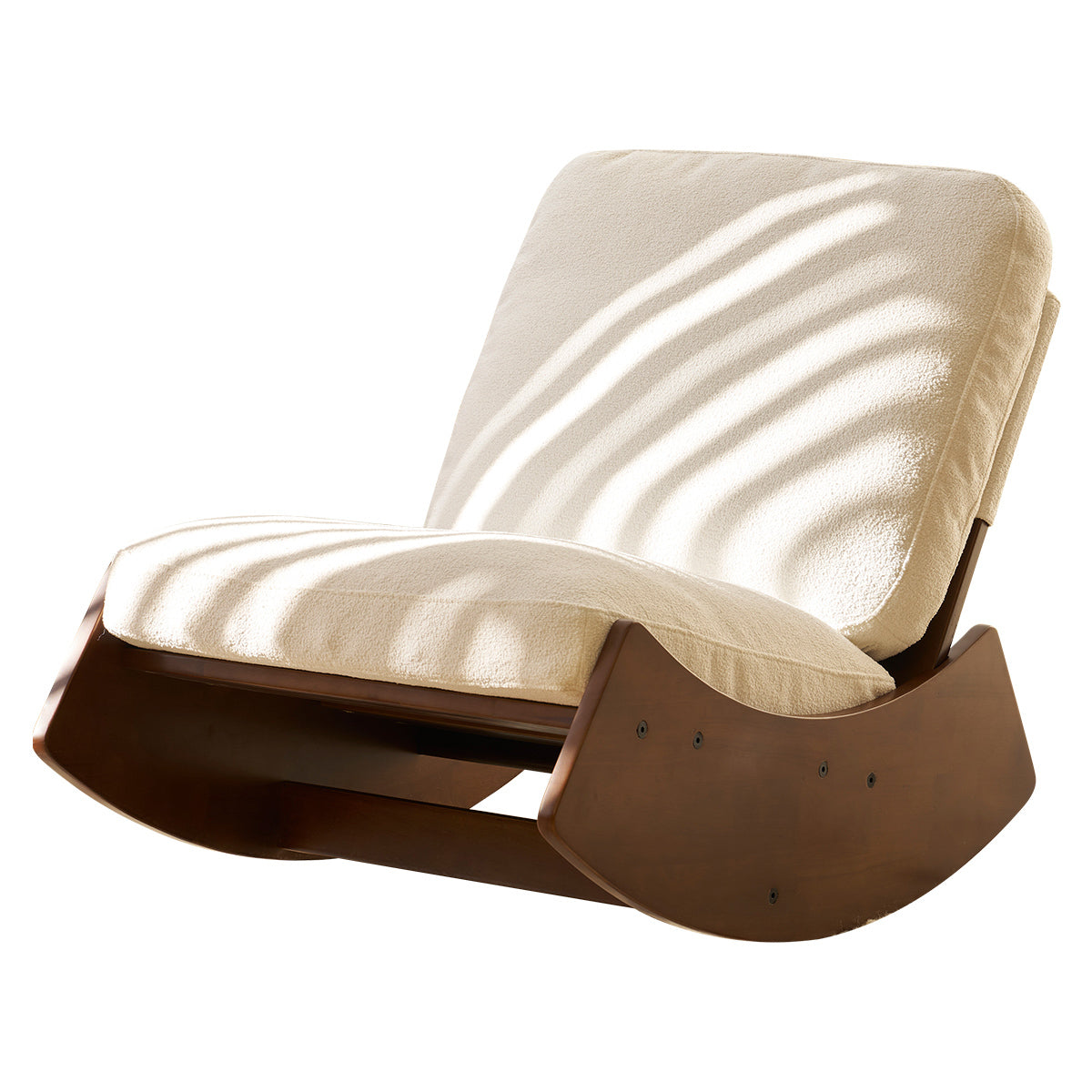 Corduroy Glider Rocking Chair with Solid Wood Frame