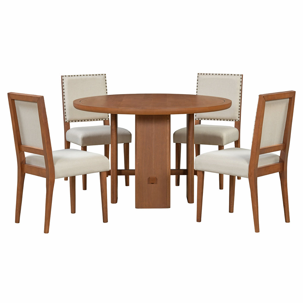 Minimalist Farmhouse Round Dining Table Set