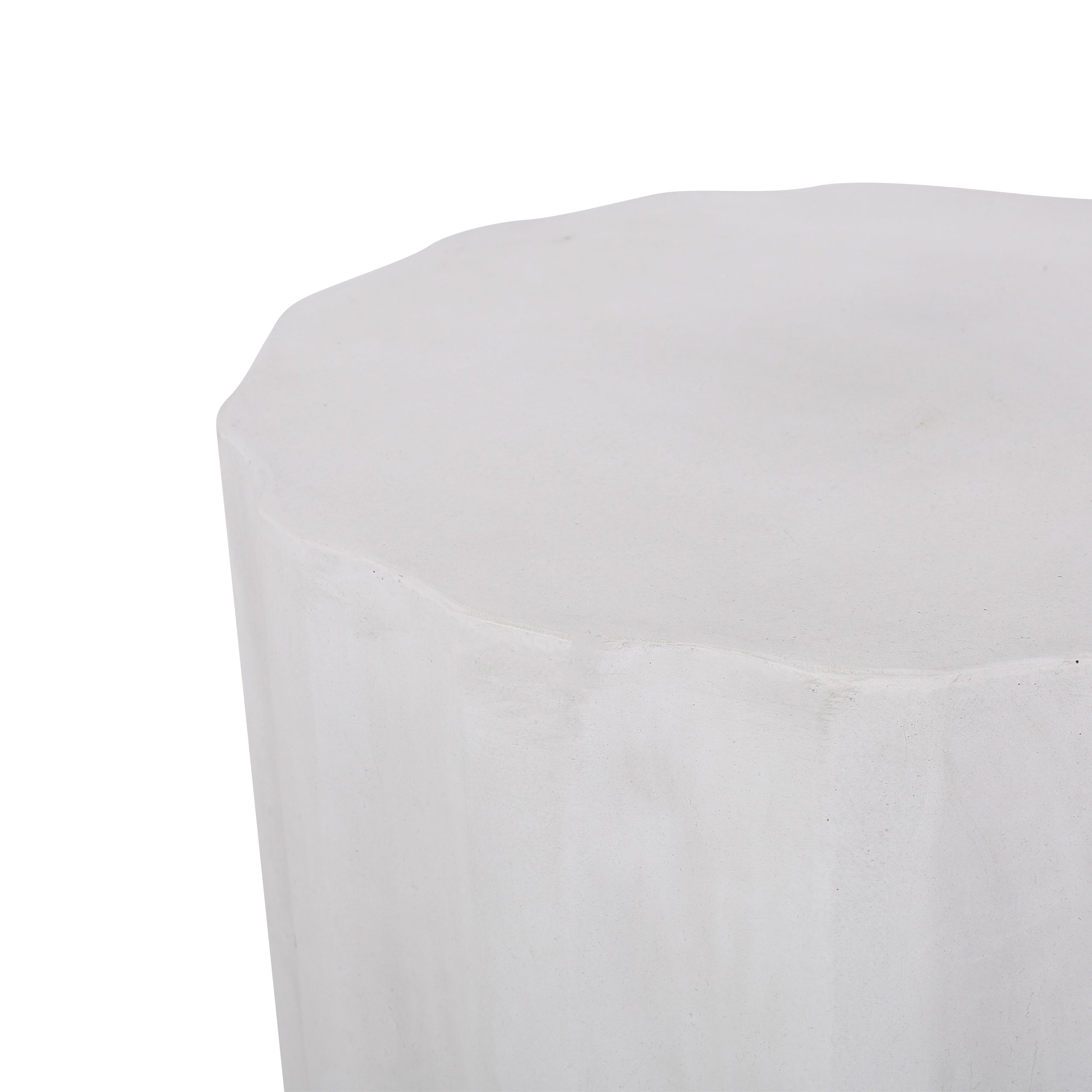 Outdoor Antique White LightWeight Concrete Side Table