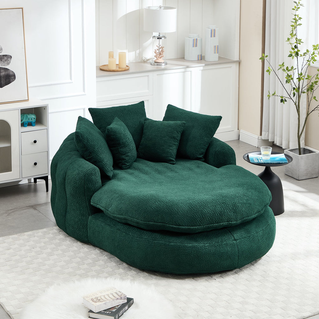 Oversized Oval Upholstered Bean Bag Sofa