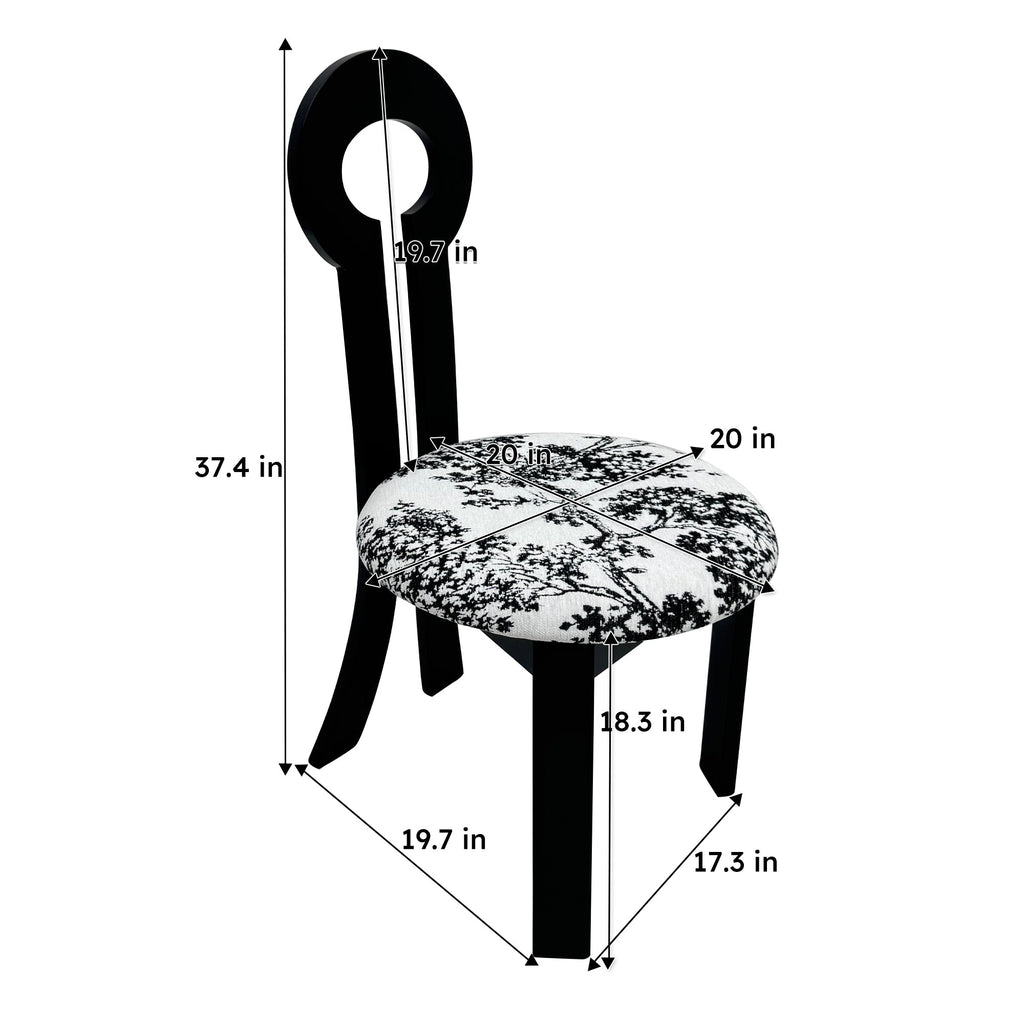 Key-Design Linen Upholstered Dining Chairs (Set of 2)