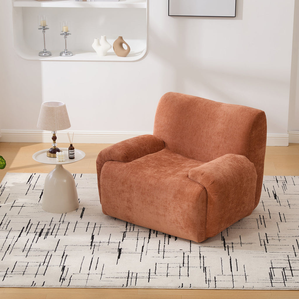 Modern Chenille Vertical Stripe Accent Chair