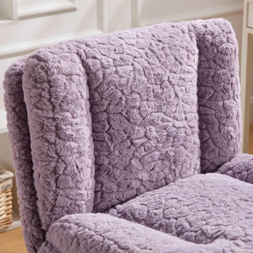 W26.4 inch Wider Artificial Rabbit Hair Home Office Chair