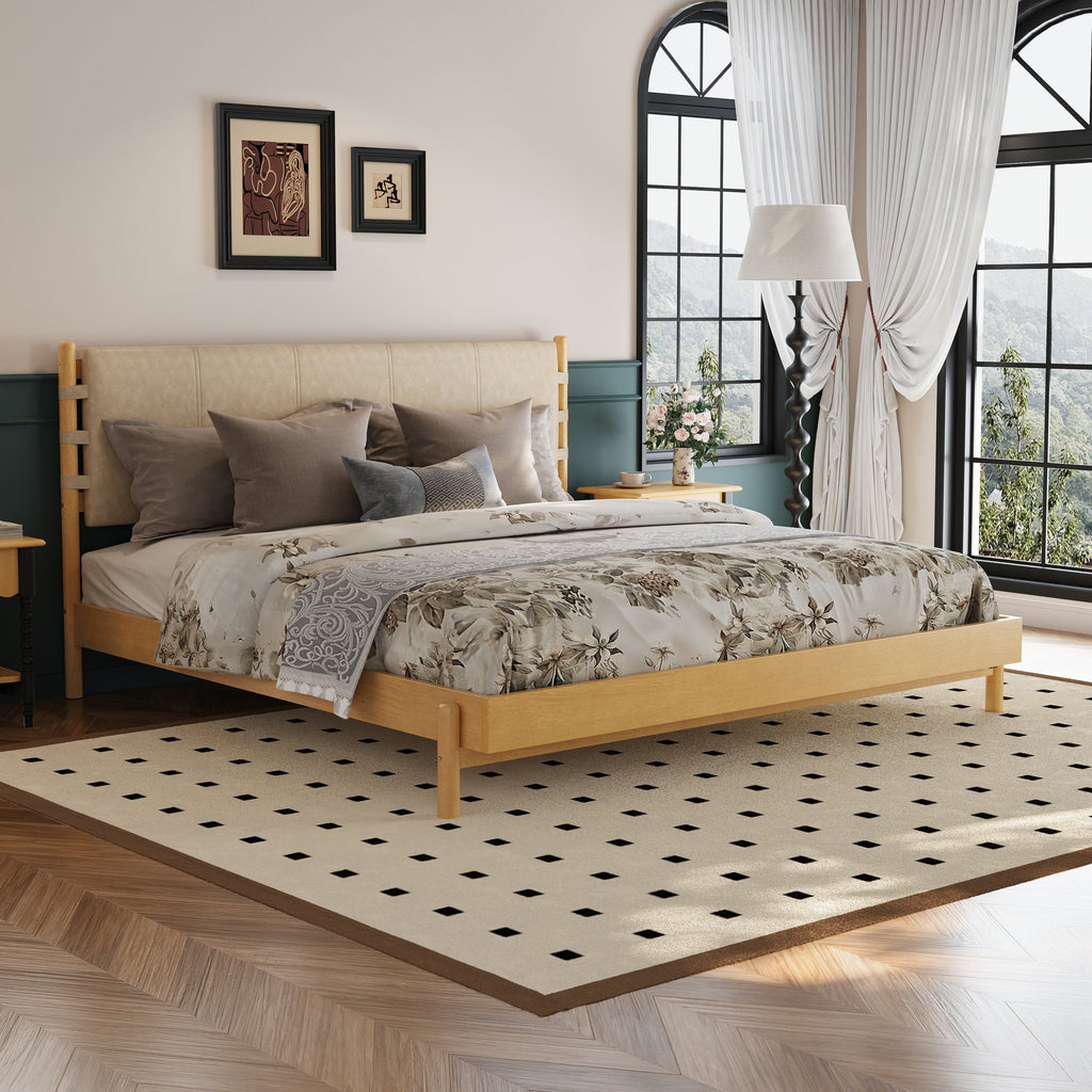 Premium Rubber Wood Platform Bed Frame